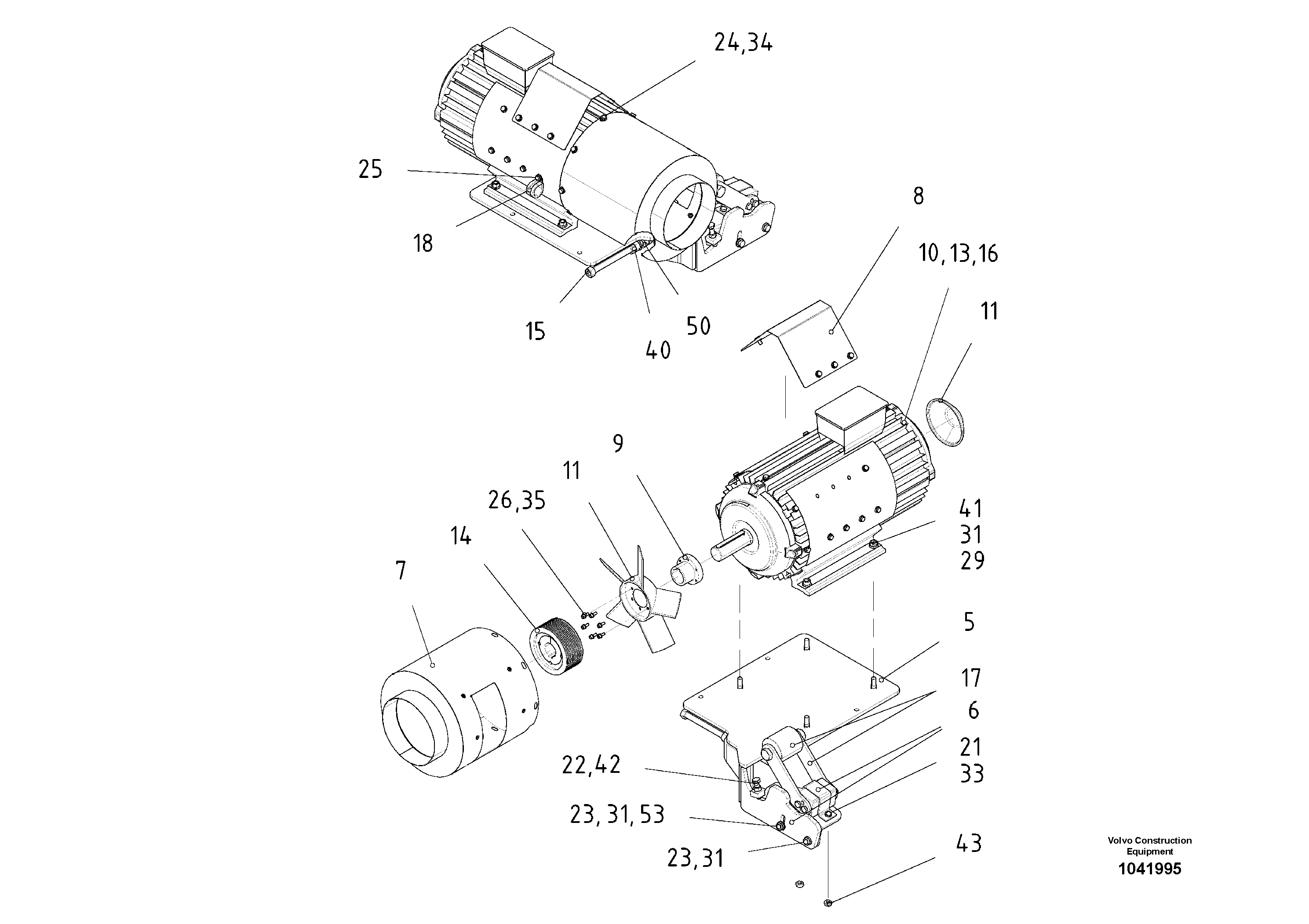 Схема запчастей Volvo ABG7820B - 69154 Alternator Pre-mounted ABG7820/ABG7820B ABG7820 S/N 21064-23058 ABG7820B S/N 23059 -