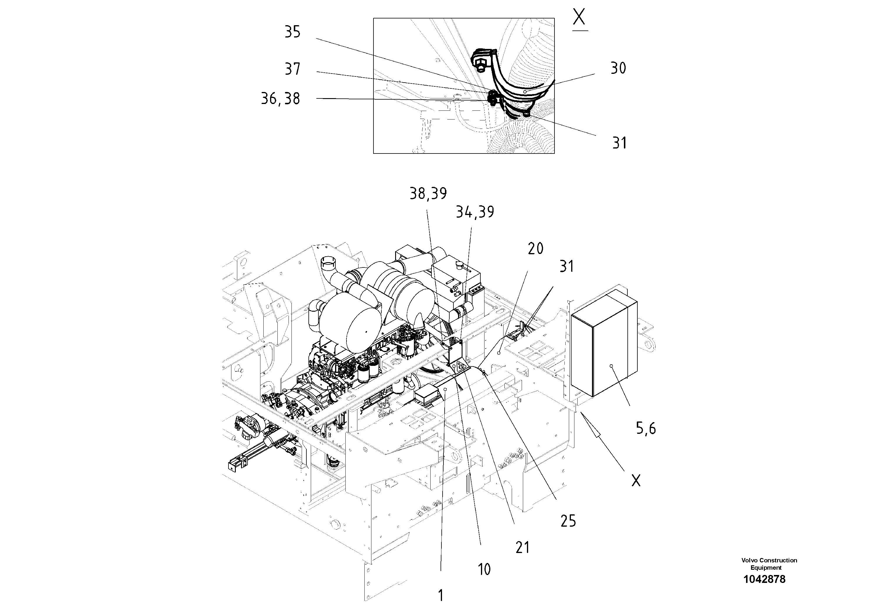 Схема запчастей Volvo ABG7820B - 8917 Alternator-mounting ABG7820/ABG7820B ABG7820 S/N 21064-23058 ABG7820B S/N 23059 -