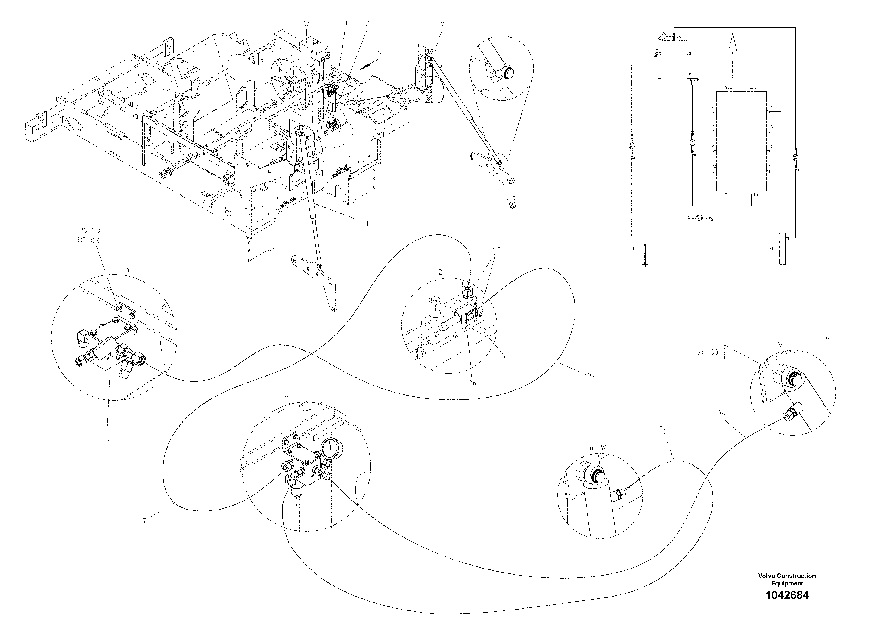 Схема запчастей Volvo ABG7820B - 44634 Hydraulic Screed Load Device ABG7820/ABG7820B ABG7820 S/N 21064-23058 ABG7820B S/N 23059 -