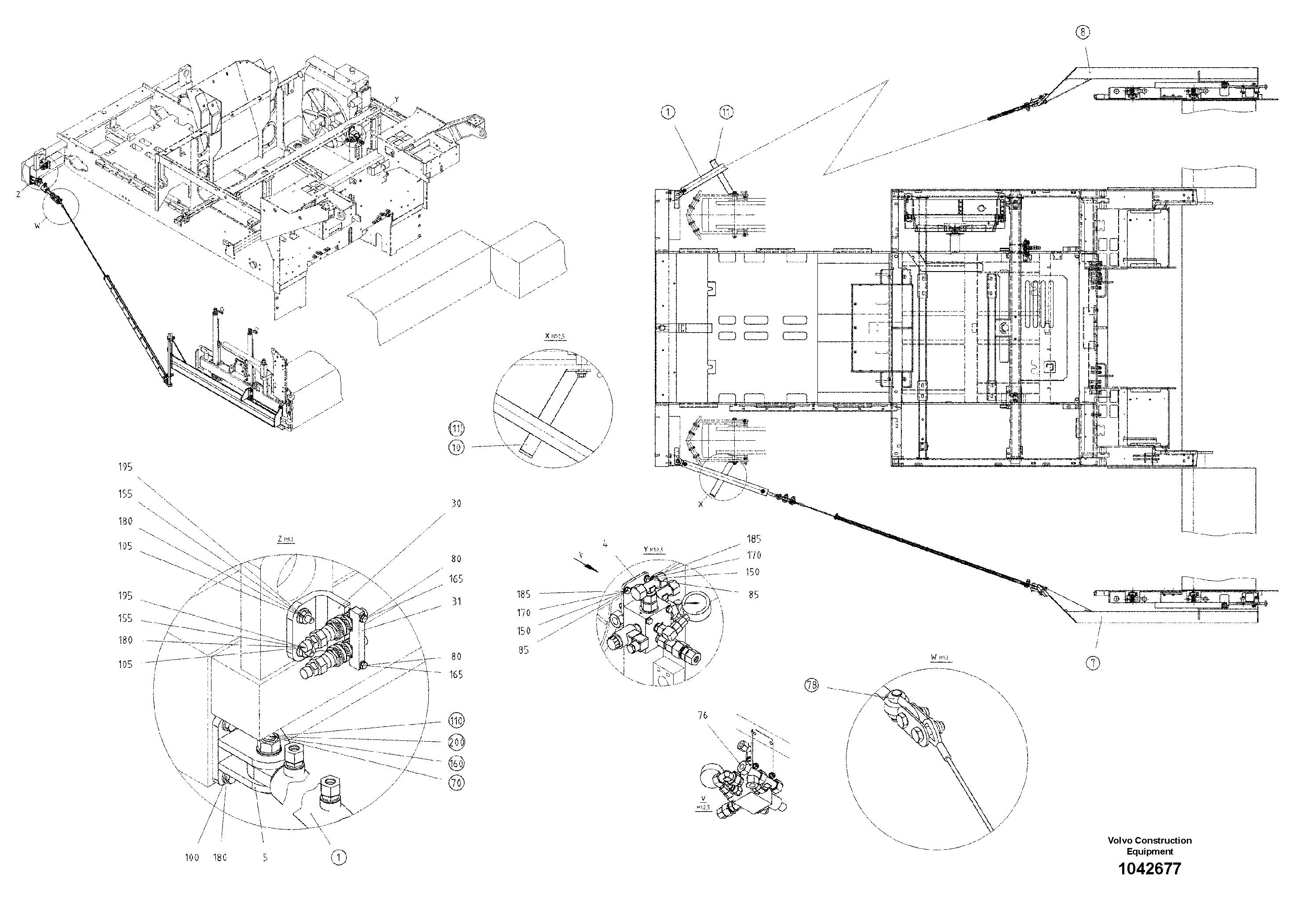 Схема запчастей Volvo ABG7820B - 64363 Screed Tensioning Device ABG7820/ABG7820B ABG7820 S/N 21064-23058 ABG7820B S/N 23059 -