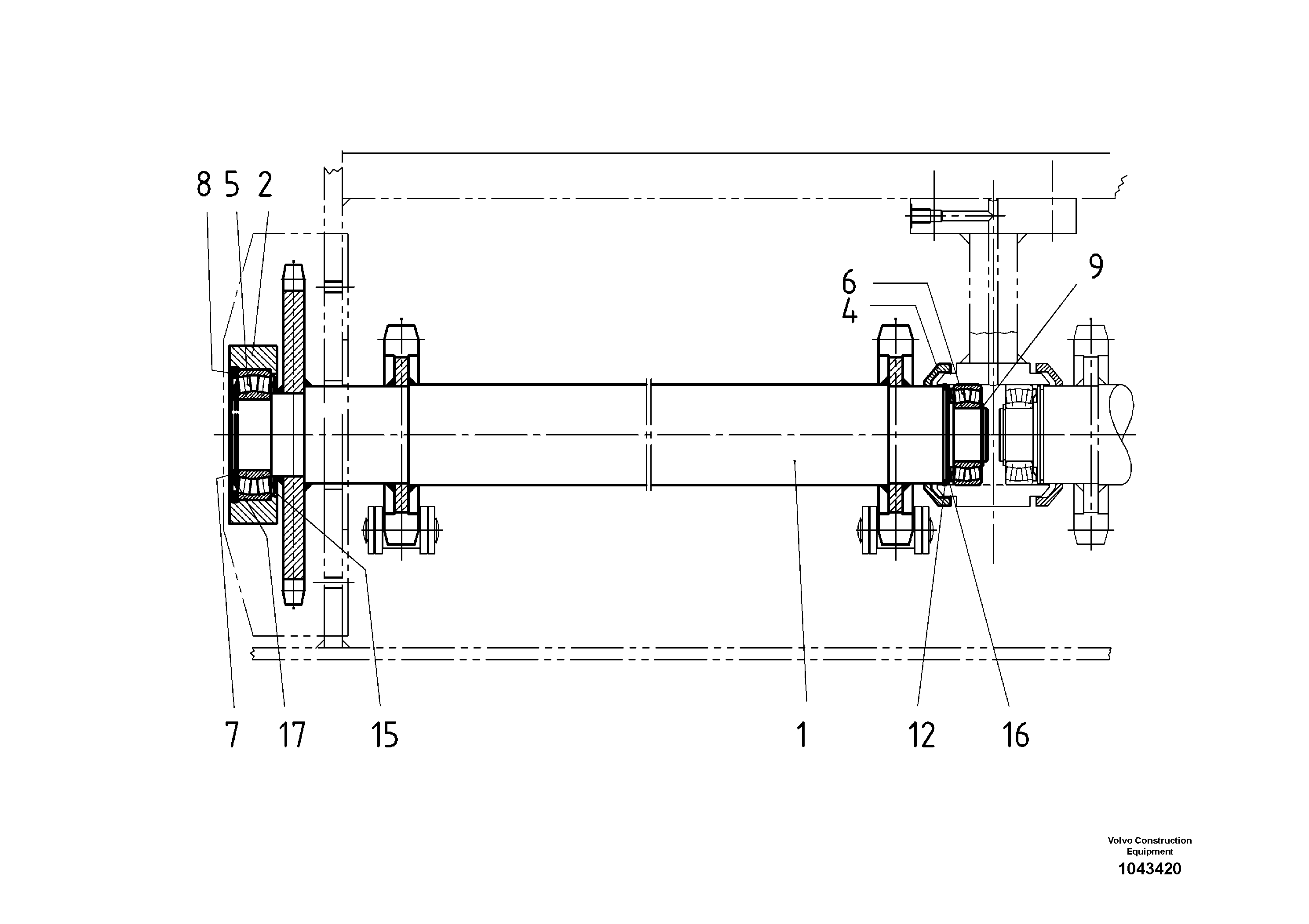 Схема запчастей Volvo ABG7820B - 65603 Conveyor Drive Shaft ABG7820/ABG7820B ABG7820 S/N 21064-23058 ABG7820B S/N 23059 -