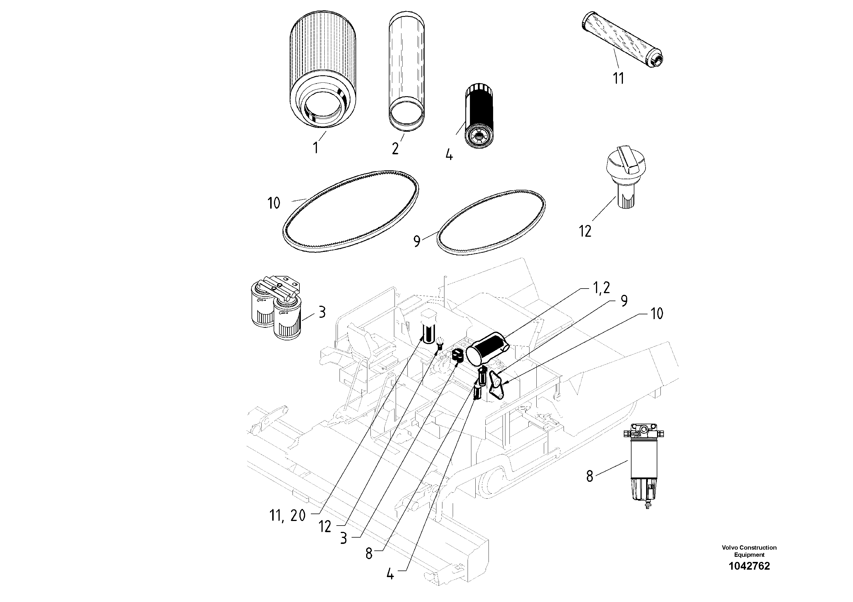 Схема запчастей Volvo ABG7820B - 86659 Service kit ABG7820/ABG7820B ABG7820 S/N 21064-23058 ABG7820B S/N 23059 -