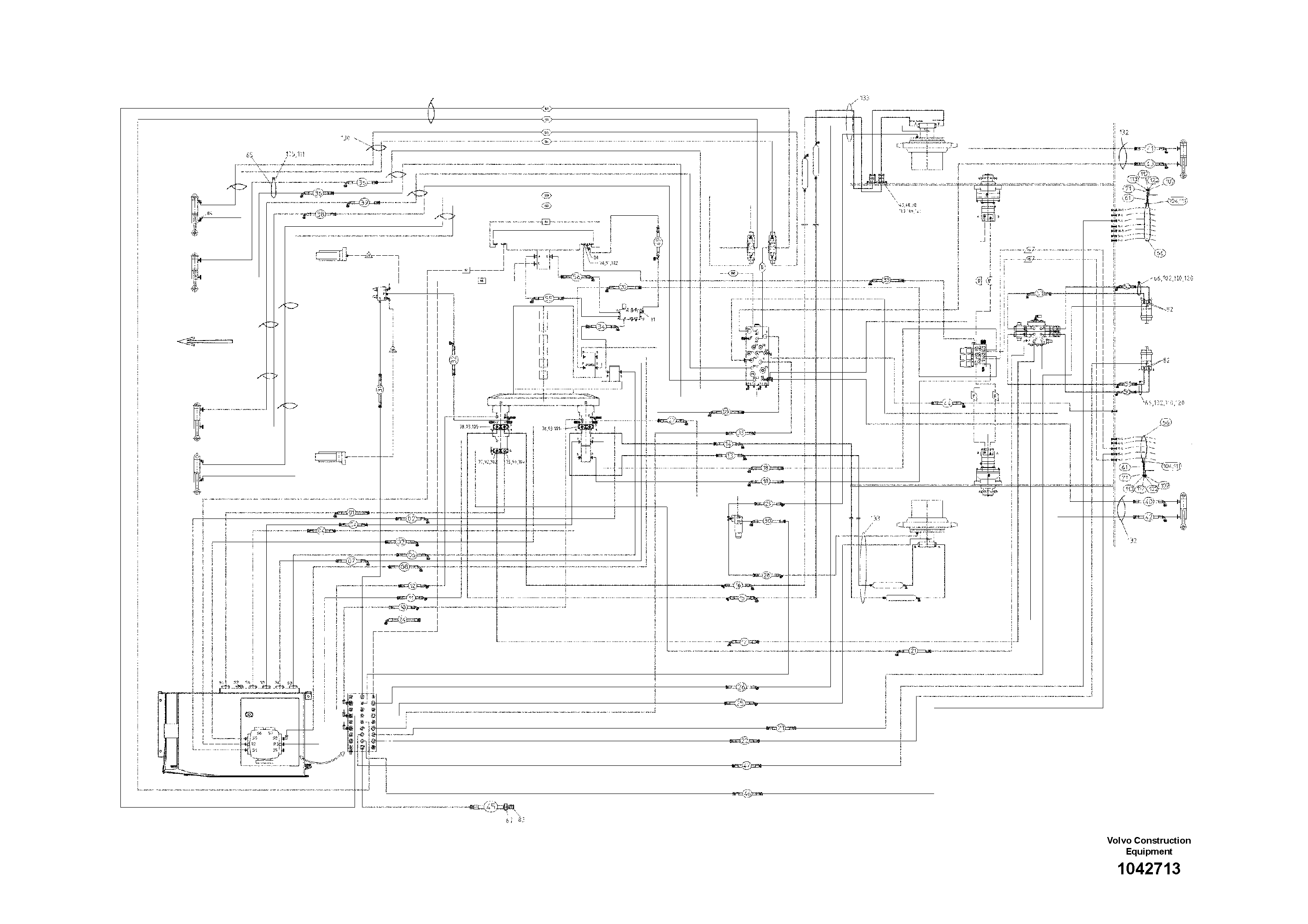Схема запчастей Volvo ABG7820B - 78846 Hydraulic lines ABG7820/ABG7820B ABG7820 S/N 21064-23058 ABG7820B S/N 23059 -
