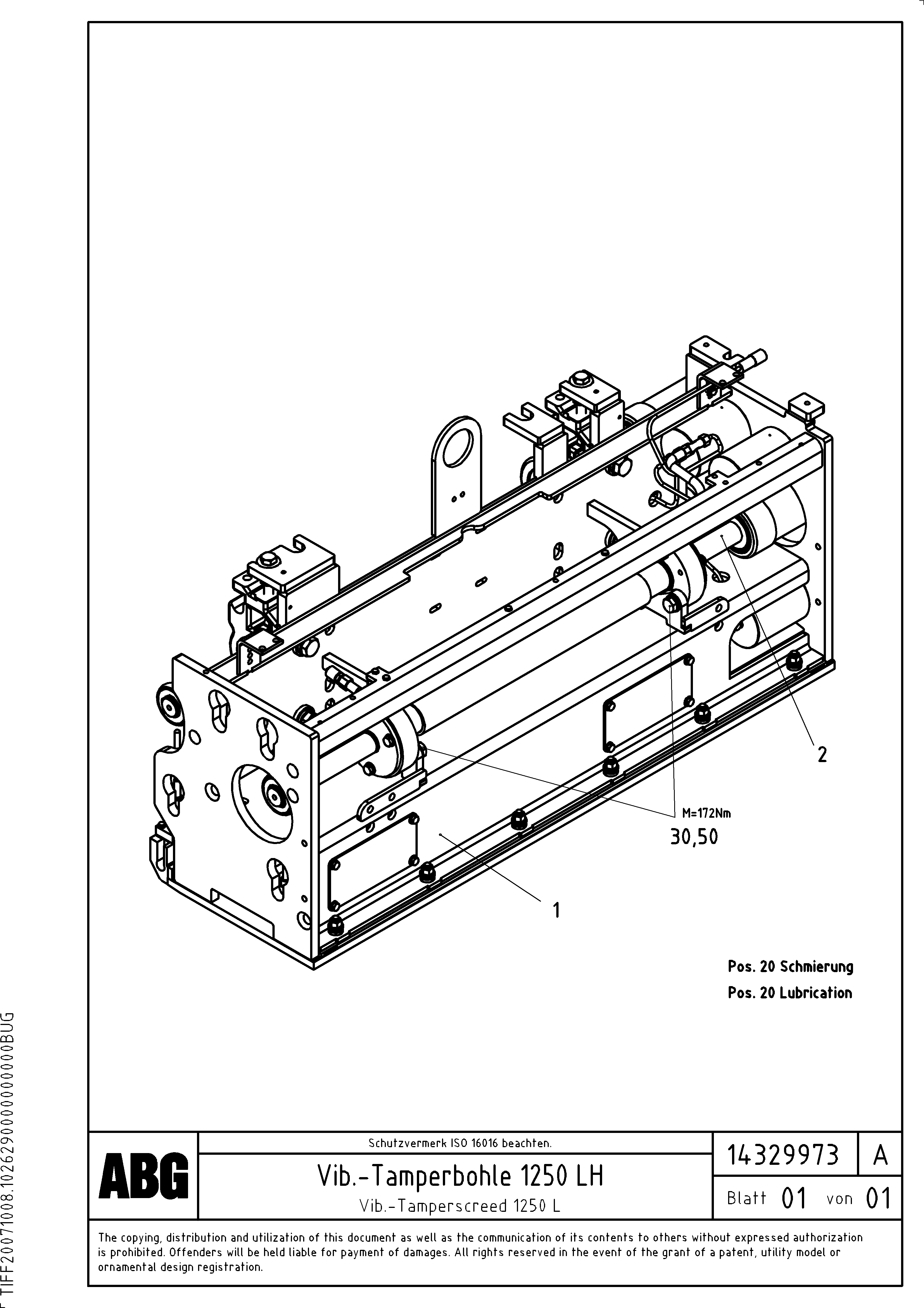 Схема запчастей Volvo ABG7820B - 57148 Vibratory - tamper screed for extension VB 78 ETC ATT. SCREED 2,5 - 9,0 M ABG5820/6820/7820/7820B