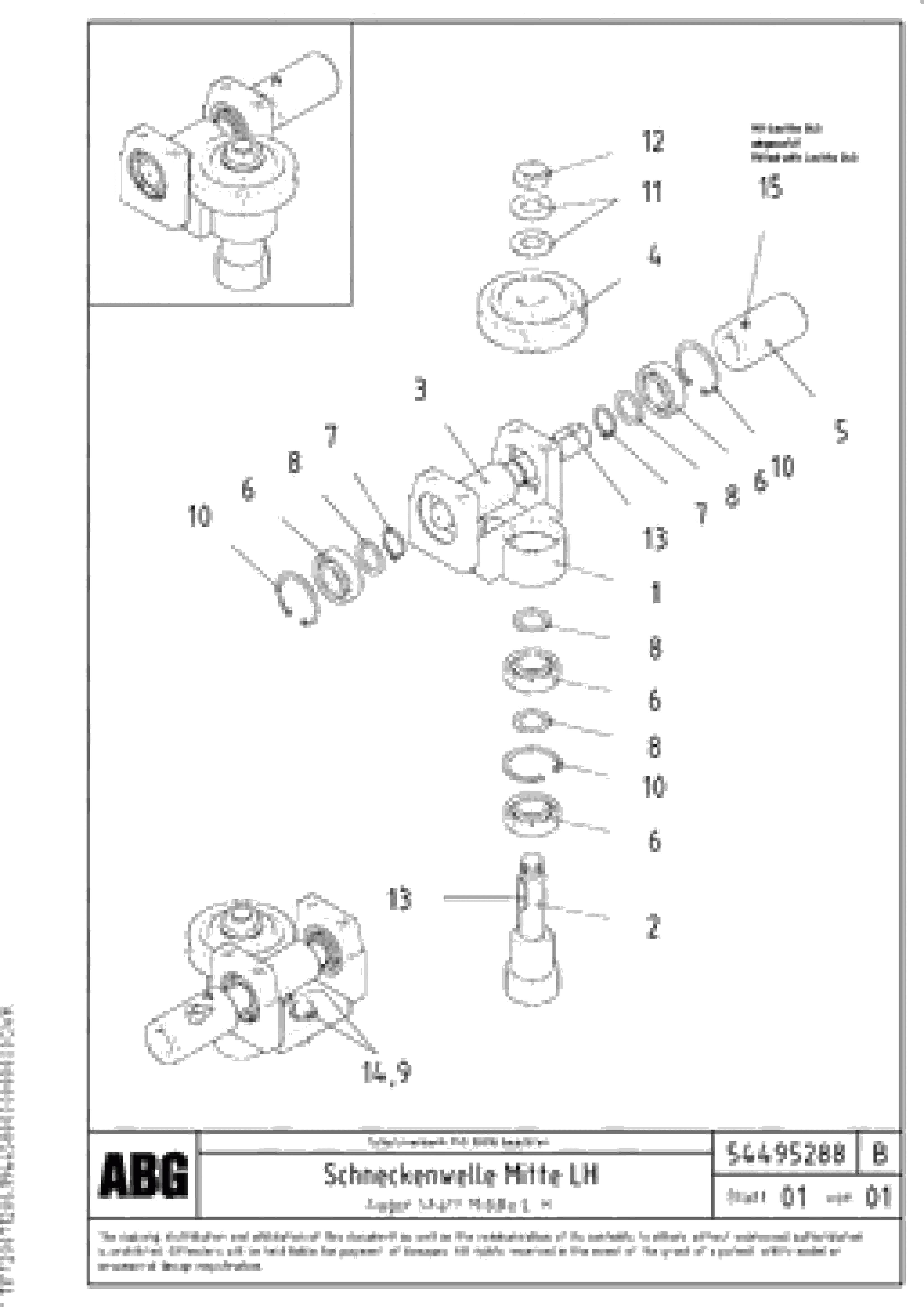 Схема запчастей Volvo ABG7820B - 71421 Drive shaft middle for hight adjustment/extendable screed VB 78 ETC ATT. SCREED 2,5 - 9,0 M ABG5820/6820/7820/7820B