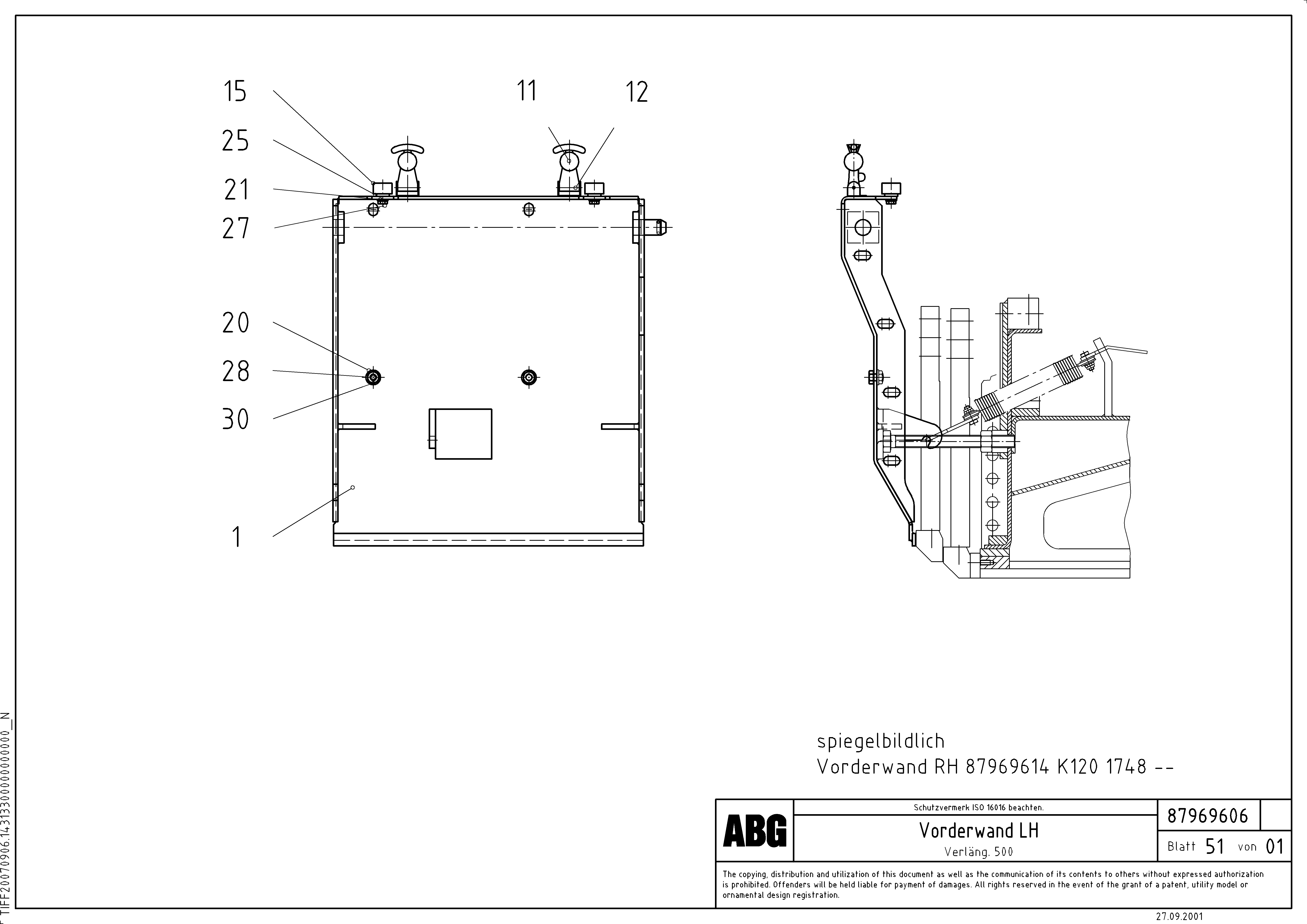 Схема запчастей Volvo ABG7820B - 83066 Deflector for extension VDT 121 ATT. SCREED 2,5 - 9,0 M ABG7820/ABG7820B