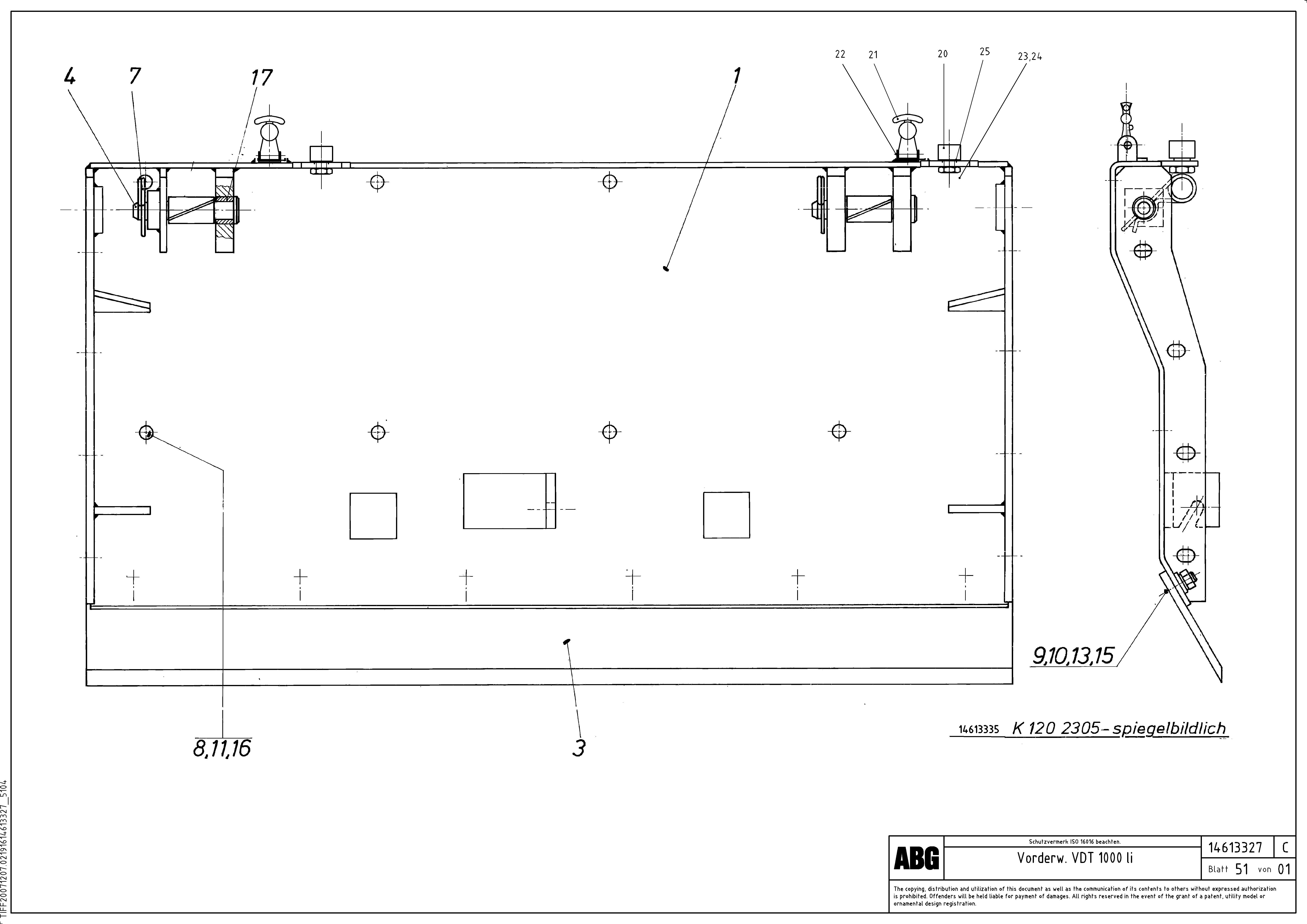 Схема запчастей Volvo ABG7820B - 85054 Deflector for extension VDT 121 ATT. SCREED 2,5 - 9,0 M ABG7820/ABG7820B
