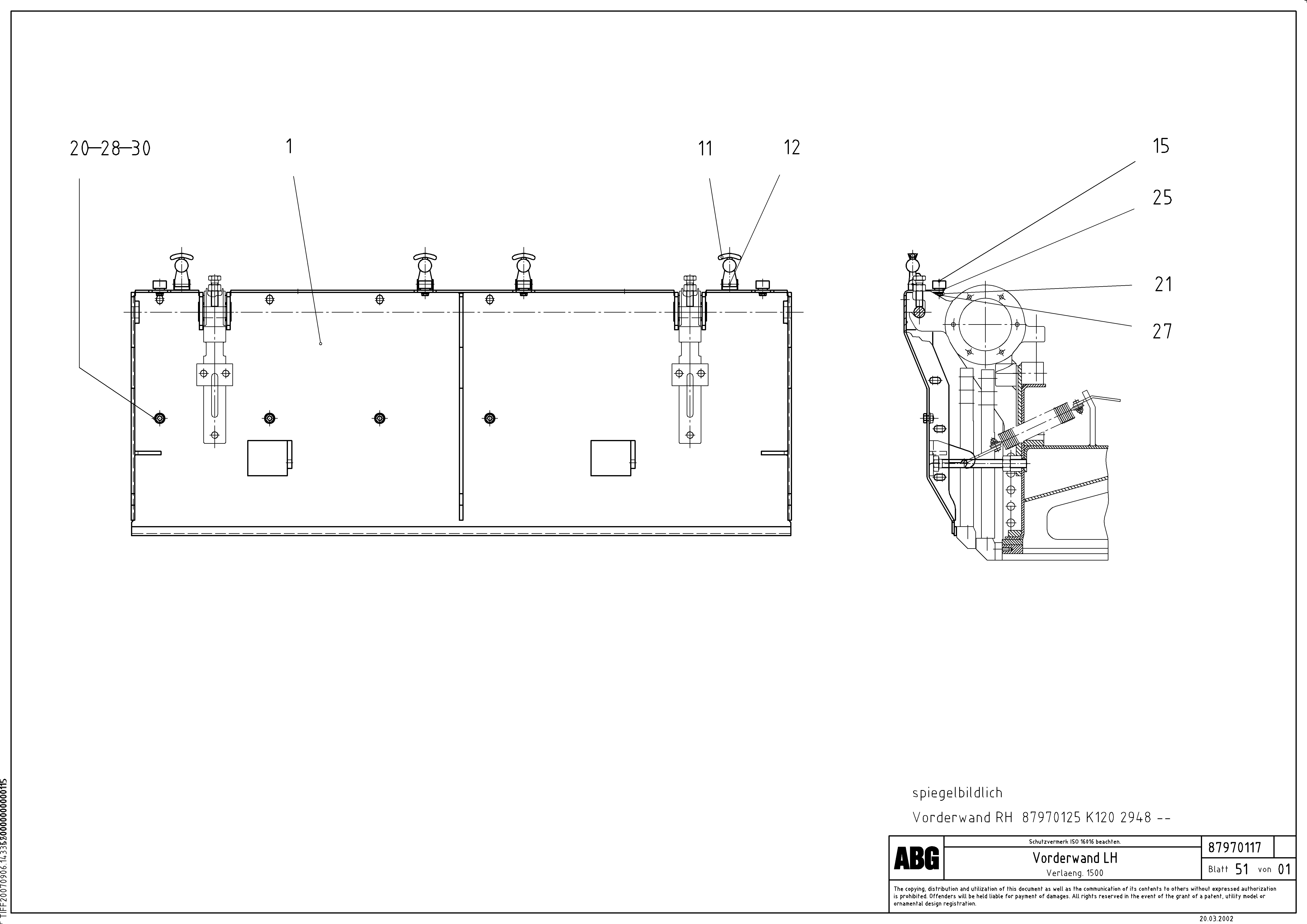 Схема запчастей Volvo ABG7820B - 89430 Deflector for extension VDT 121 ATT. SCREED 2,5 - 9,0 M ABG7820/ABG7820B