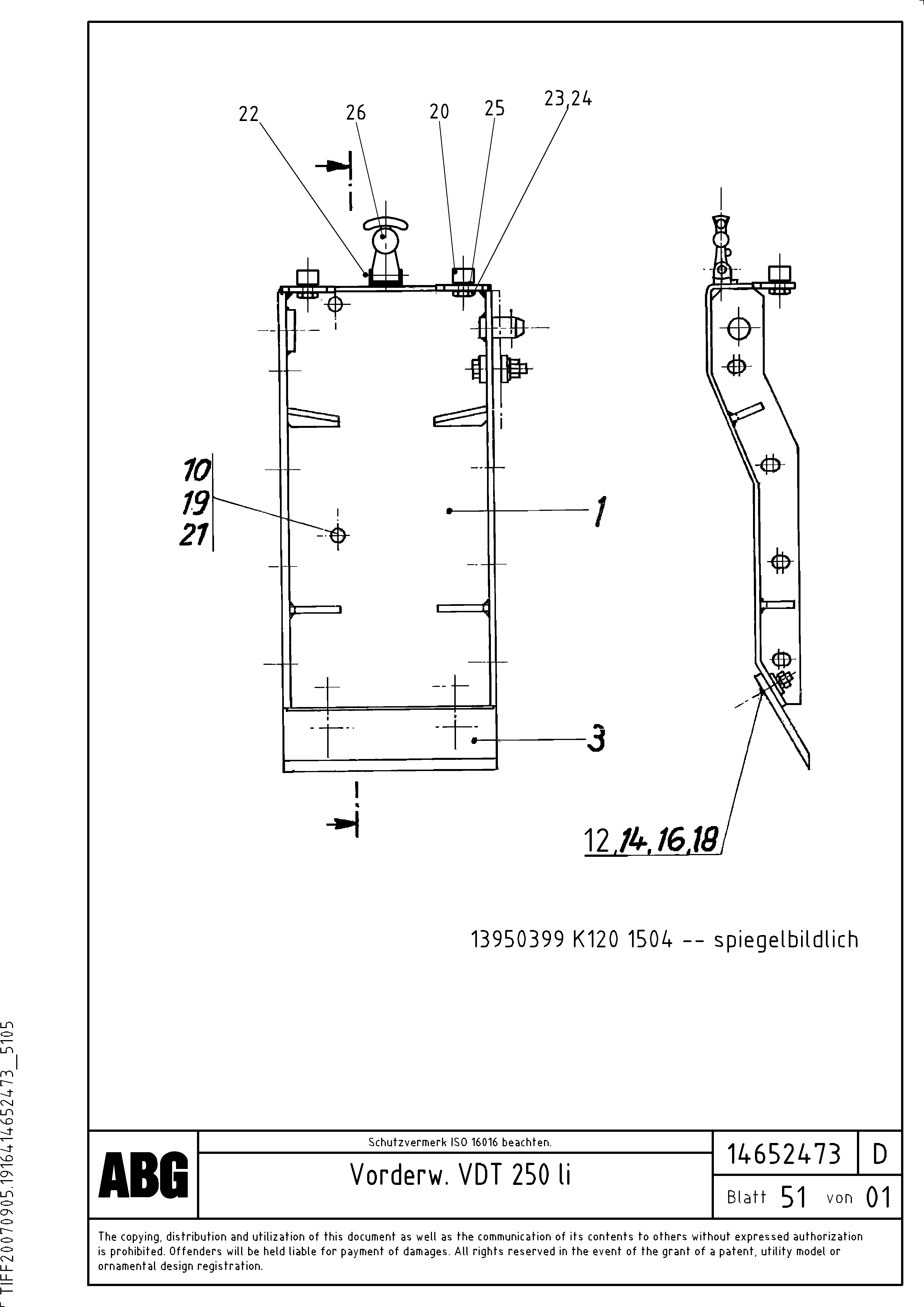 Схема запчастей Volvo ABG7820B - 89952 Deflector for extension VDT 121 ATT. SCREED 2,5 - 9,0 M ABG7820/ABG7820B