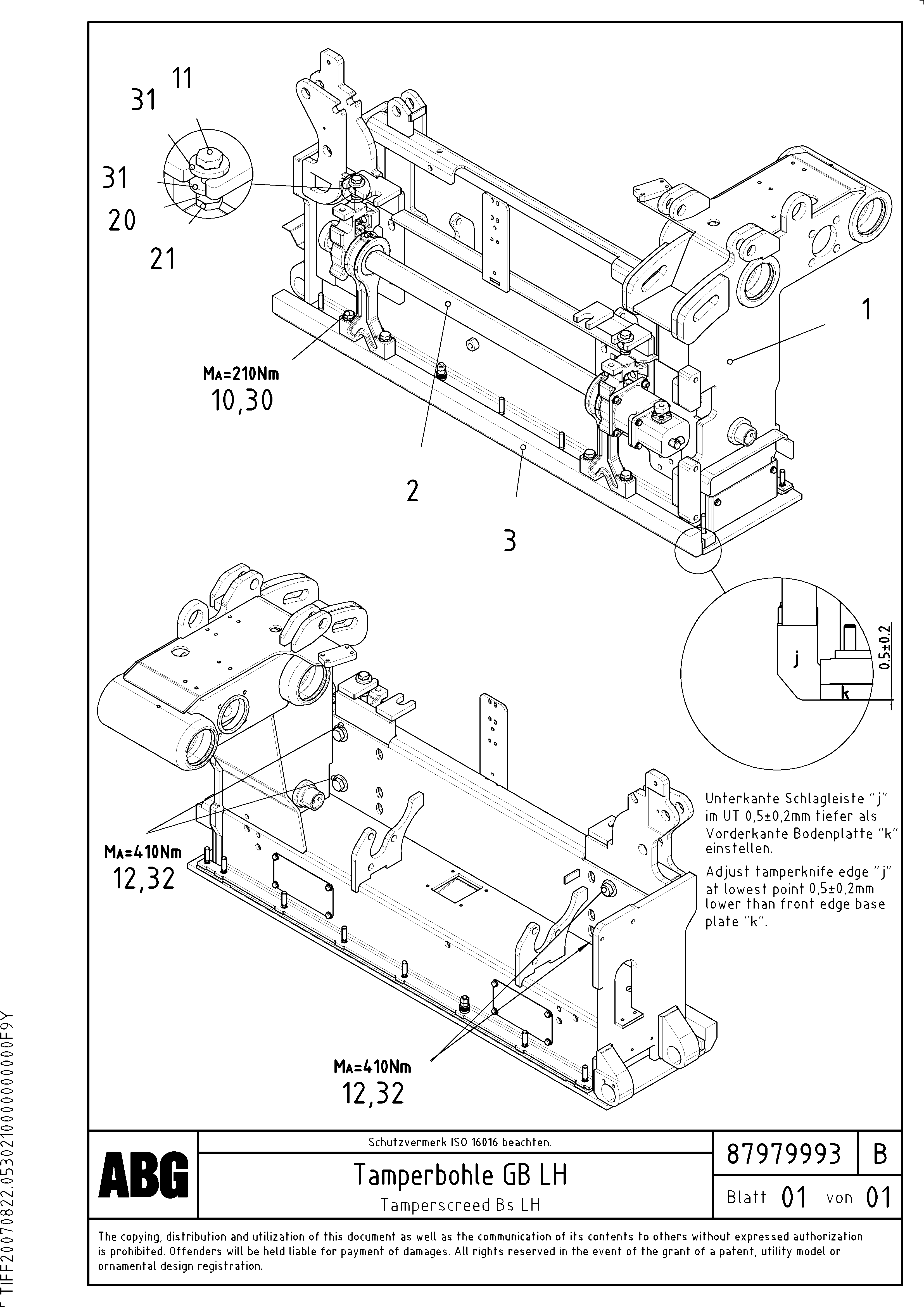 Схема запчастей Volvo ABG7820B - 71917 Tamper for basic screed VB 88 GTC ATT. SCREEDS 3,0 -10,0M ABG6820, ABG7820/ABG7820B