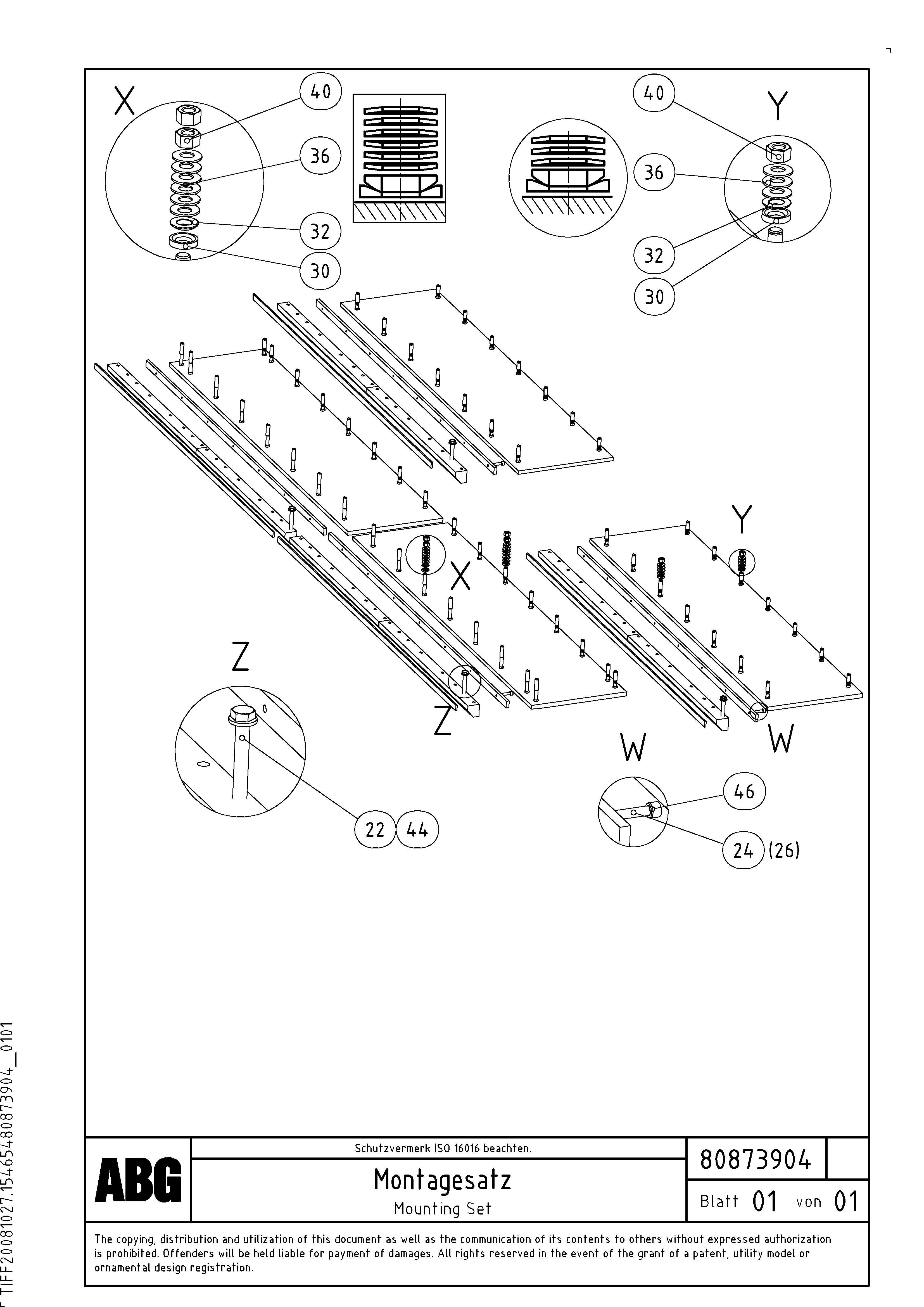 Схема запчастей Volvo ABG7820B - 71549 Mounting Set VB 88 GTC ATT. SCREEDS 3,0 -10,0M ABG6820, ABG7820/ABG7820B