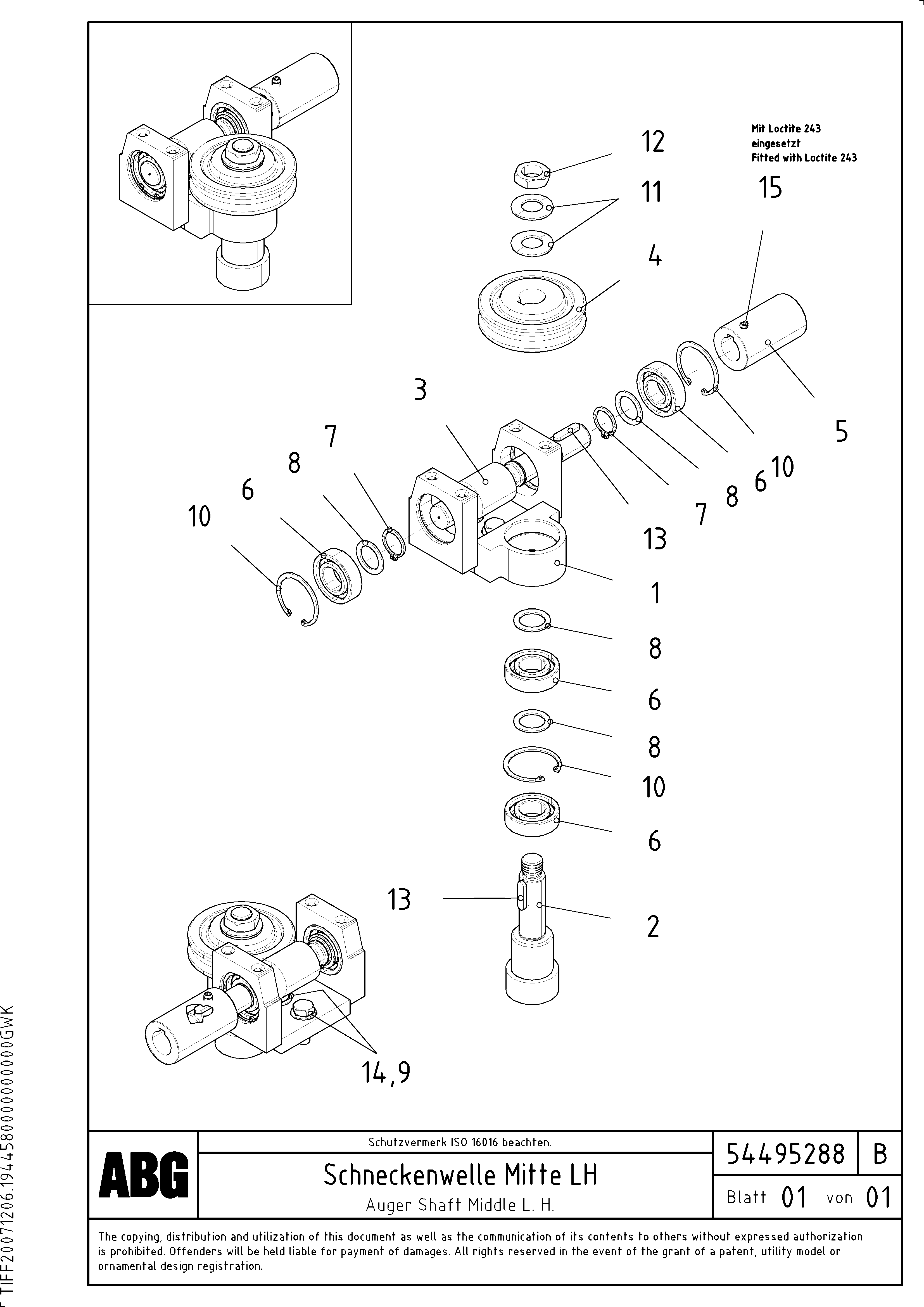 Схема запчастей Volvo ABG7820B - 80002 Drive shaft middle for hight adjustment/extendable screed VDT-V 88 GTC ATT. SCREEDS 3,0 - 9,0M ABG7820/ABG780B