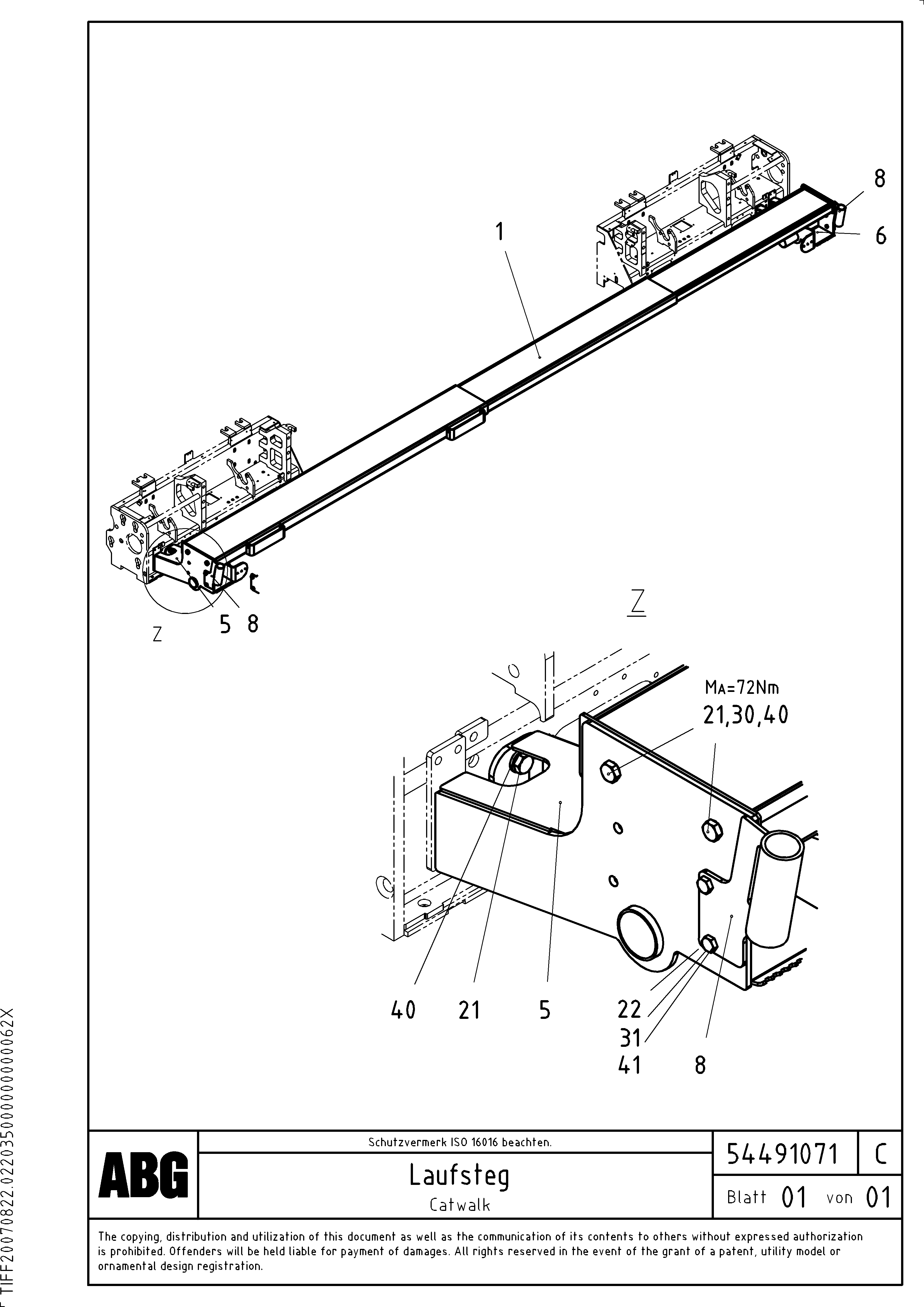 Схема запчастей Volvo ABG7820B - 75832 Catwalk VDT-V 88 GTC ATT. SCREEDS 3,0 - 9,0M ABG7820/ABG780B