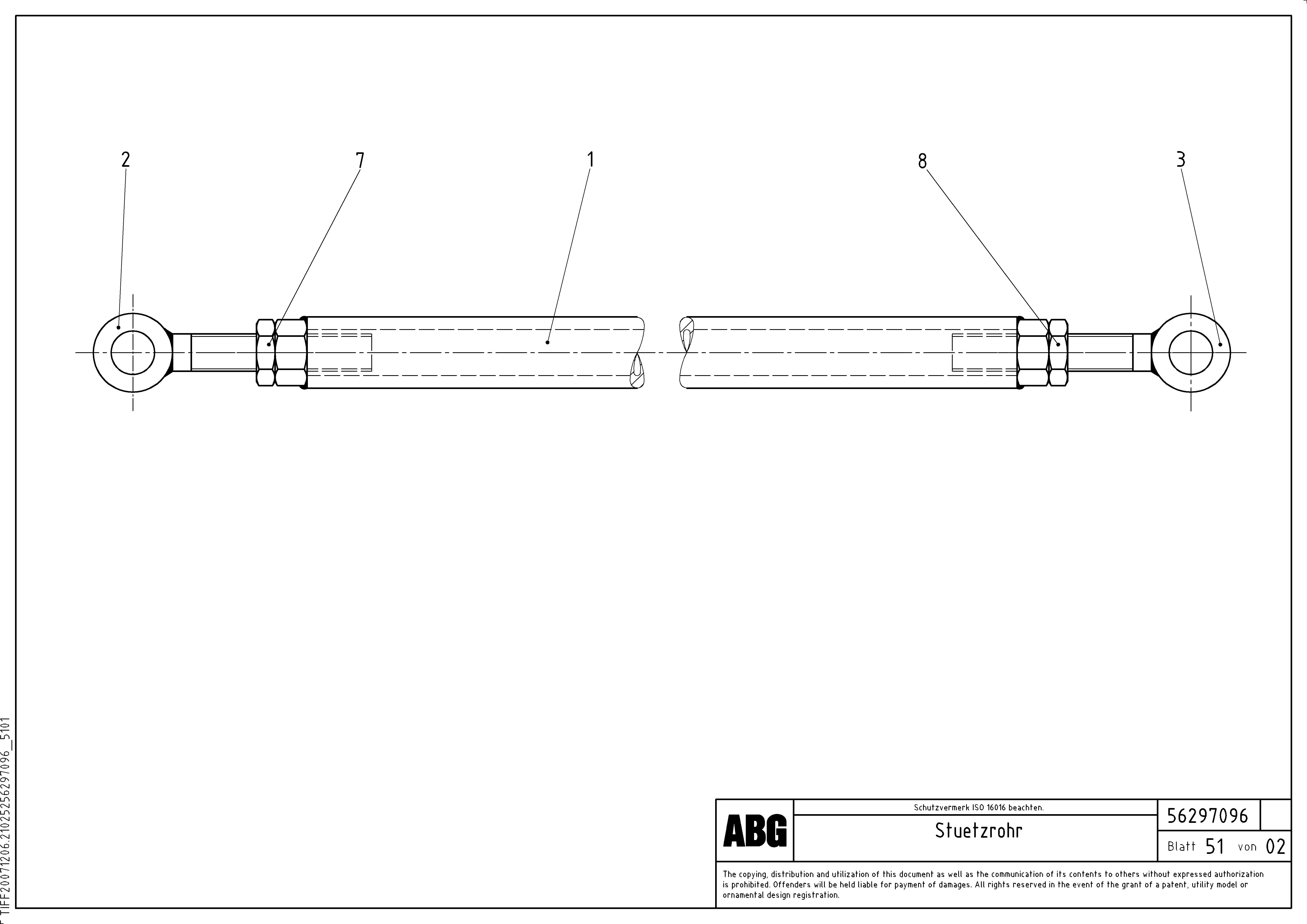 Схема запчастей Volvo ABG7820B - 72352 Support tube for basic screed MB 122 ATT. SCREEDS 2,5 -10,0M ABG7820, ABG7820B