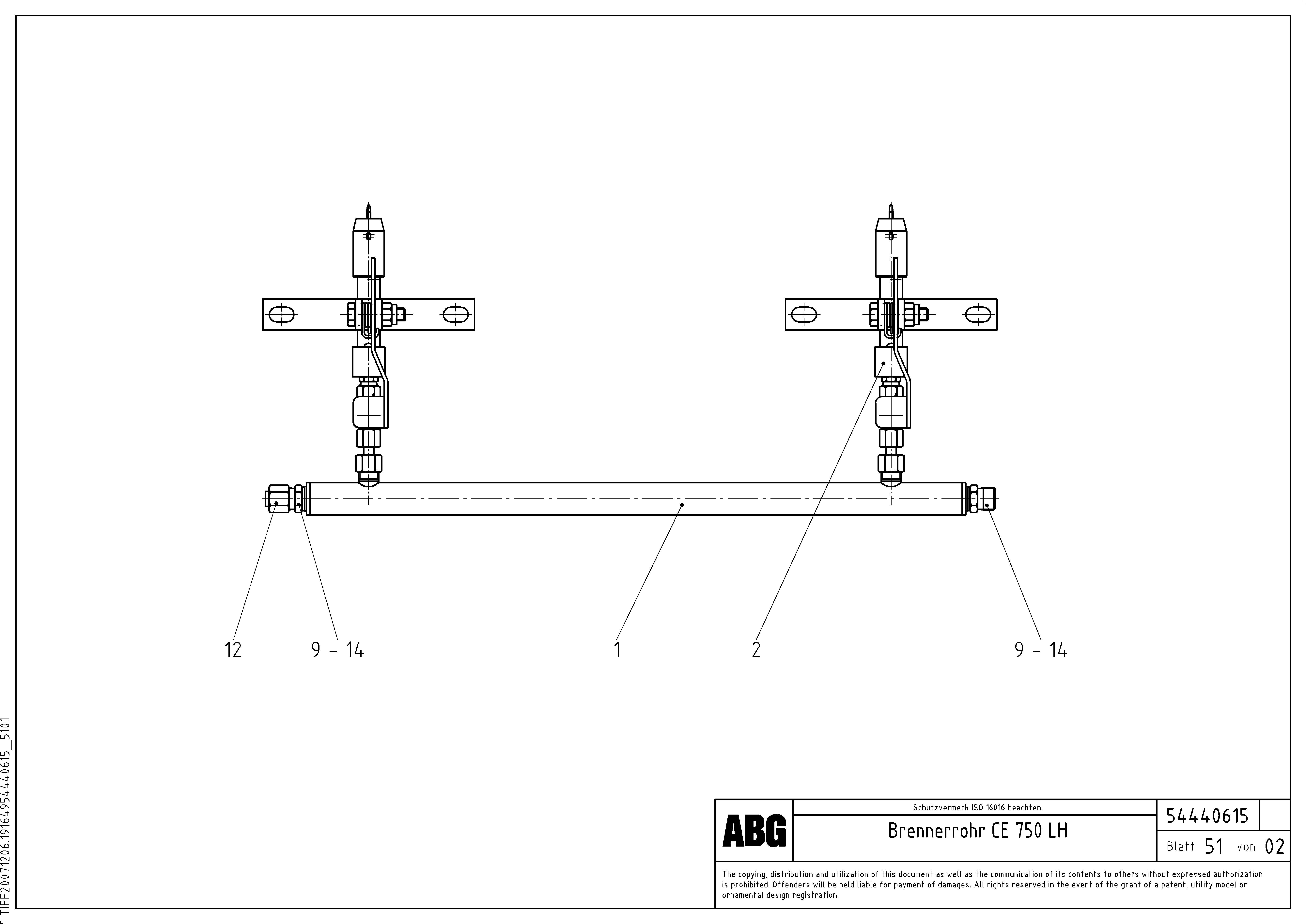 Схема запчастей Volvo ABG7820B - 75251 Burner tube MB 122 ATT. SCREEDS 2,5 -10,0M ABG7820, ABG7820B