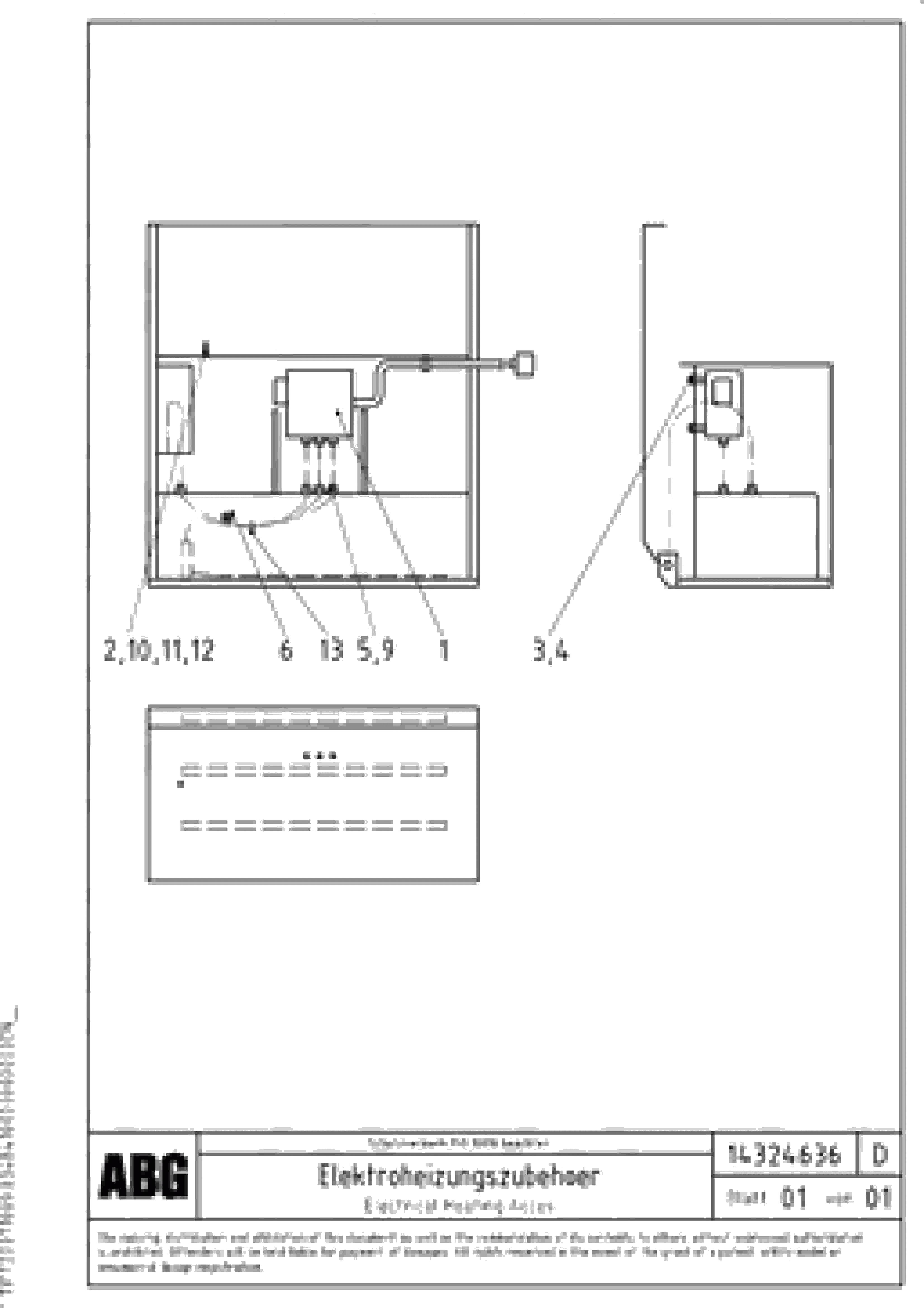 Схема запчастей Volvo ABG7820B - 69702 Electrical heating acces for extension VB 79 ETC ATT. SCREEDS 2,5 - 9,0M ABG7820, ABG7820B