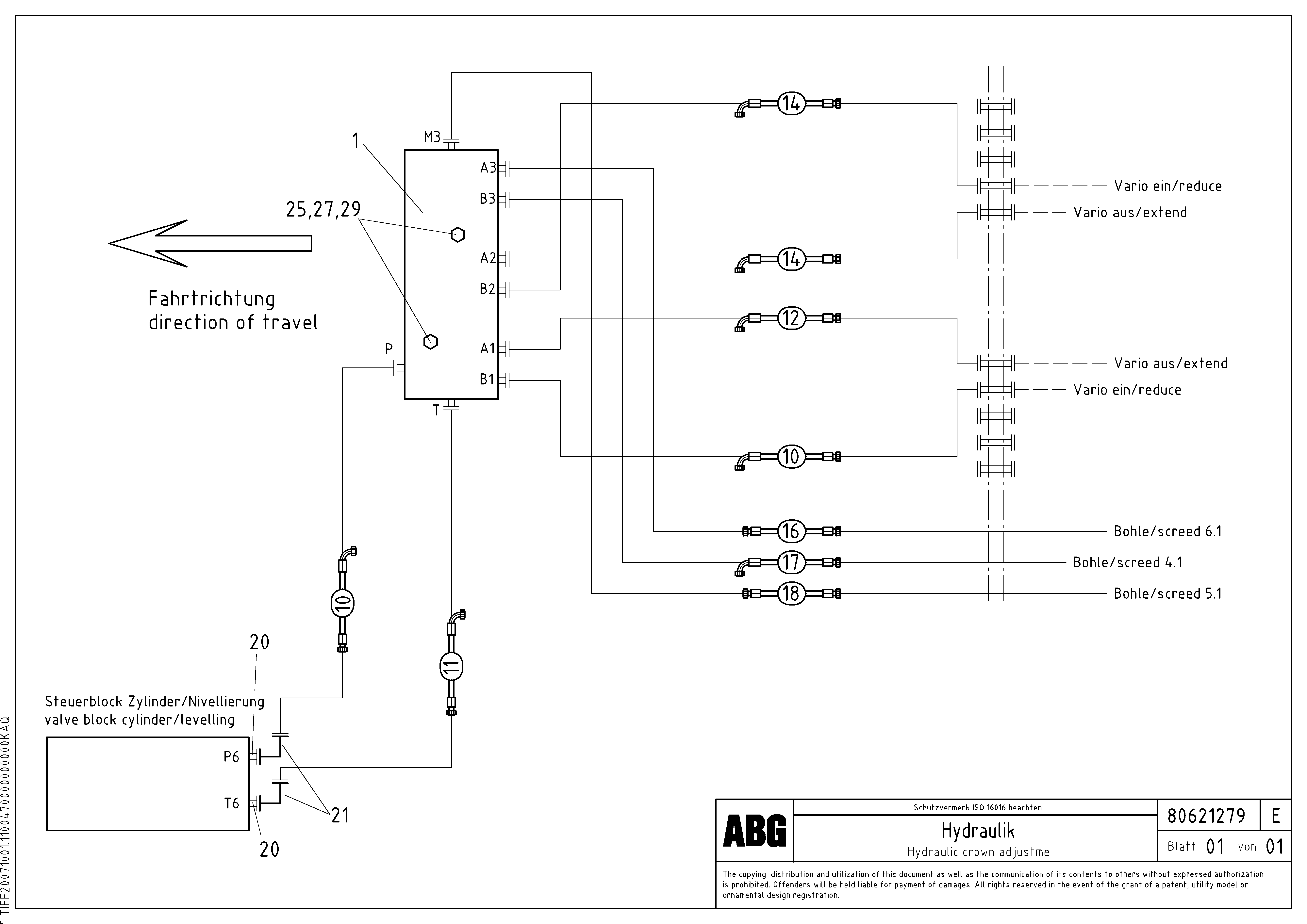 Схема запчастей Volvo ABG7820B - 63009 Hydraulic crown adjustment/variomatic for basic and extandable screed VDT-V 89 ETC ATT. SCREEDS 3,0 - 9,0M ABG7820, ABG7820B