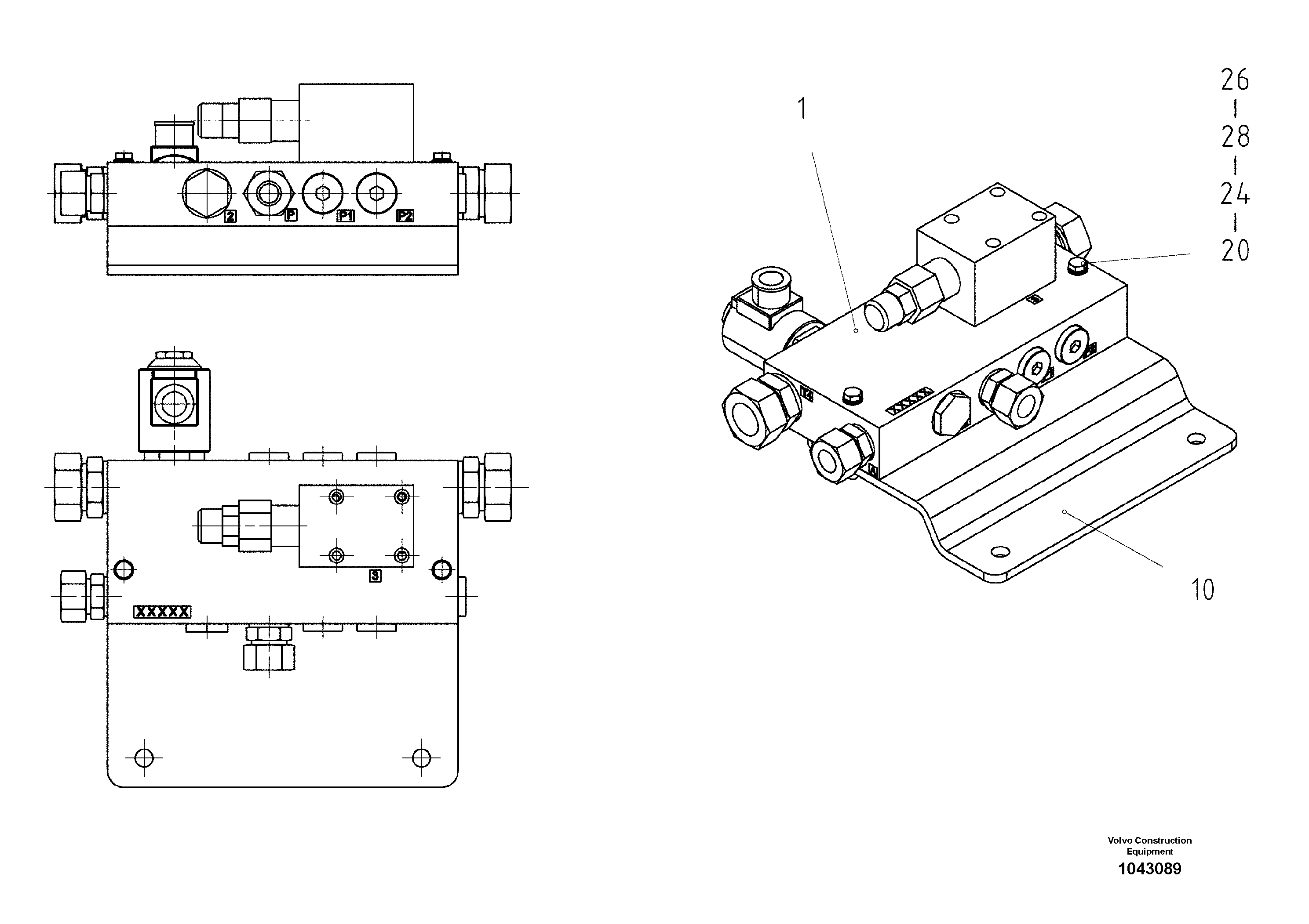 Схема запчастей Volvo ABG7820B - 44333 Valve Block Fan ABG7820/ABG7820B ABG7820 S/N 21064-23058 ABG7820B S/N 23059 -
