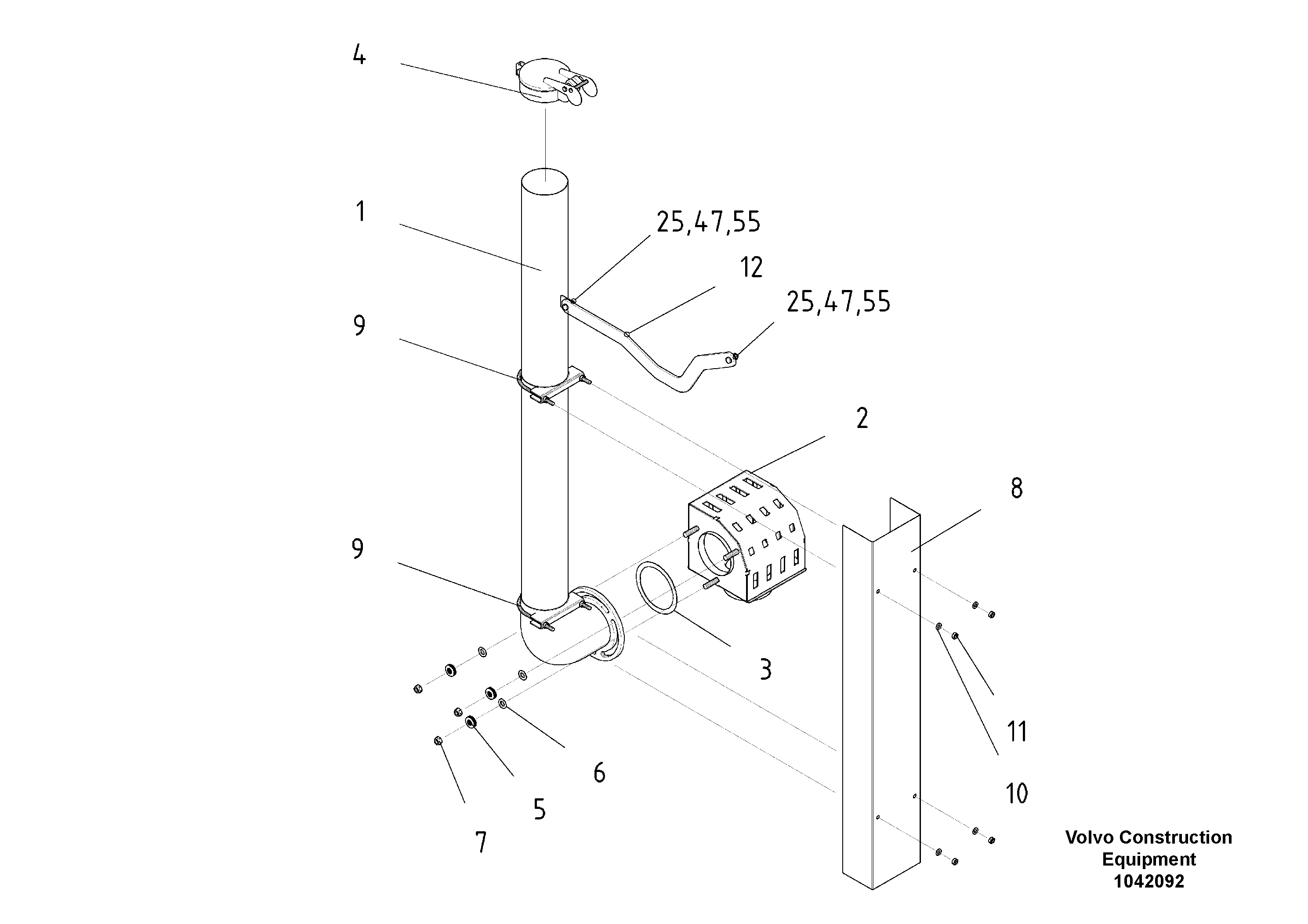Схема запчастей Volvo ABG8820B - 55666 Tilting Exhaust ABG8820/ABG8820B ABG8820 S/N 21098-23354 ABG8820B S/N 23355-