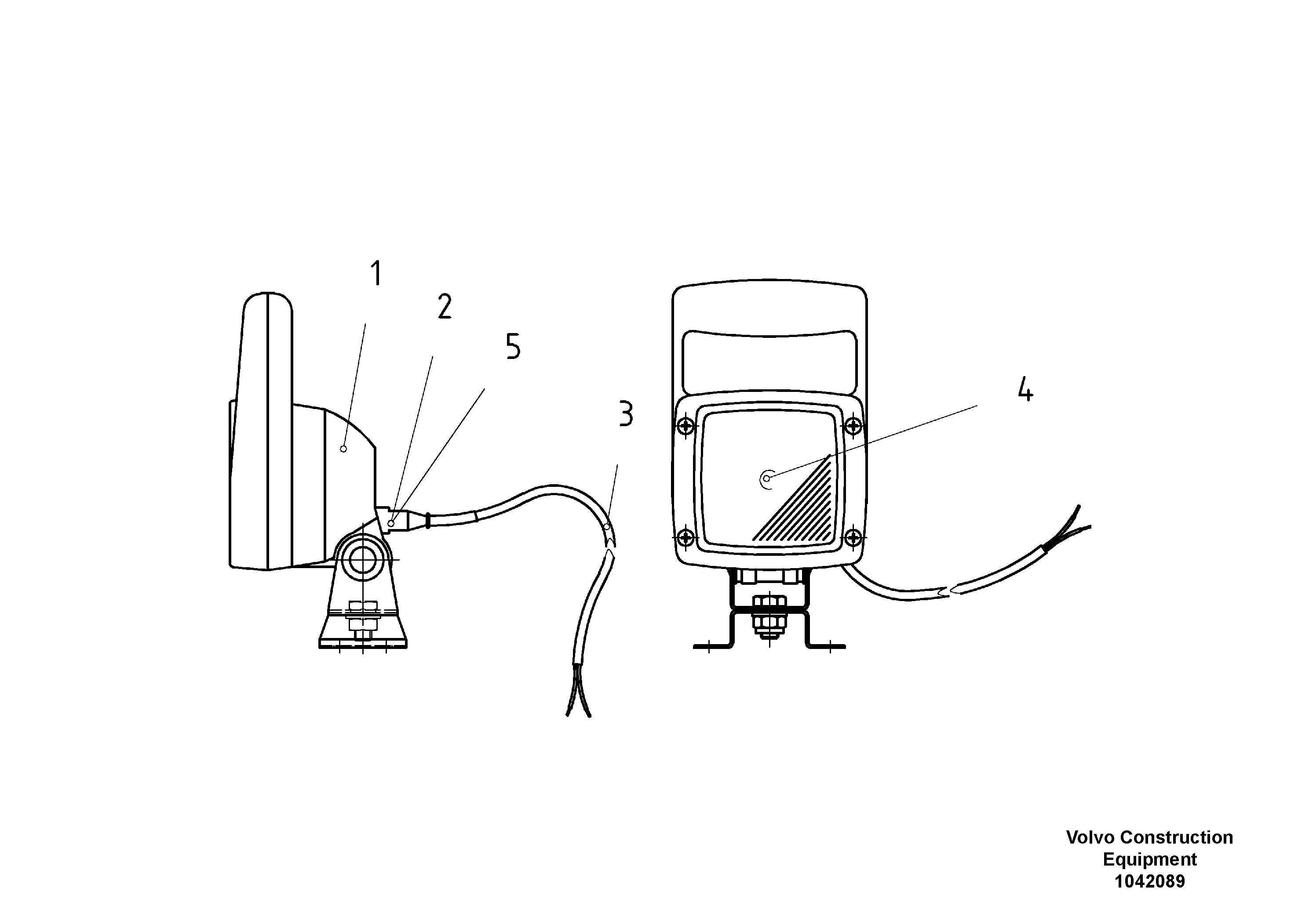 Схема запчастей Volvo ABG8820B - 55675 Headlight With Cable ABG8820/ABG8820B ABG8820 S/N 21098-23354 ABG8820B S/N 23355-