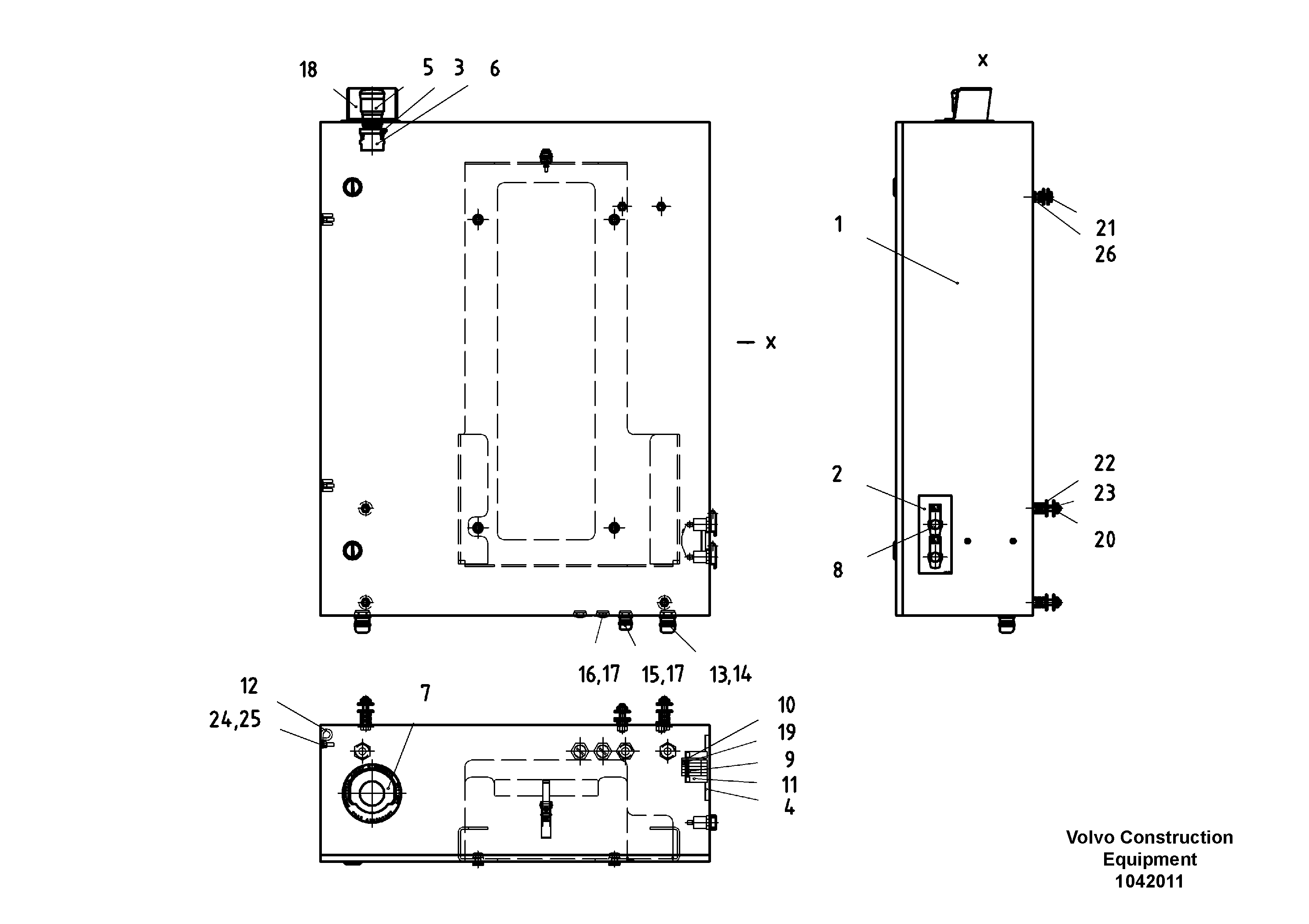 Схема запчастей Volvo ABG8820B - 51847 E-box Control panel ABG8820/ABG8820B ABG8820 S/N 21098-23354 ABG8820B S/N 23355-