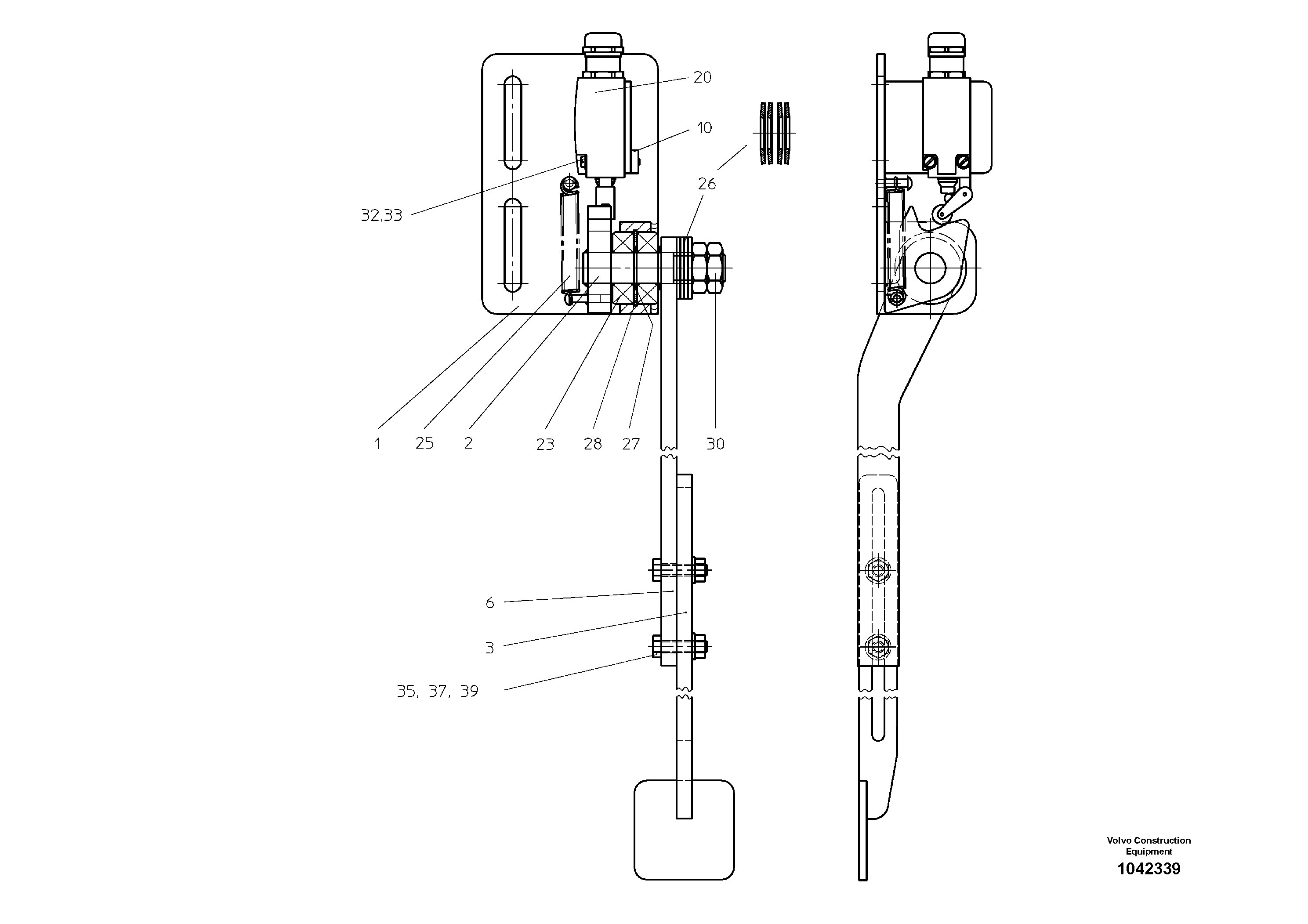 Схема запчастей Volvo ABG8820B - 54136 Mix Level Control Switch ABG8820/ABG8820B ABG8820 S/N 21098-23354 ABG8820B S/N 23355-