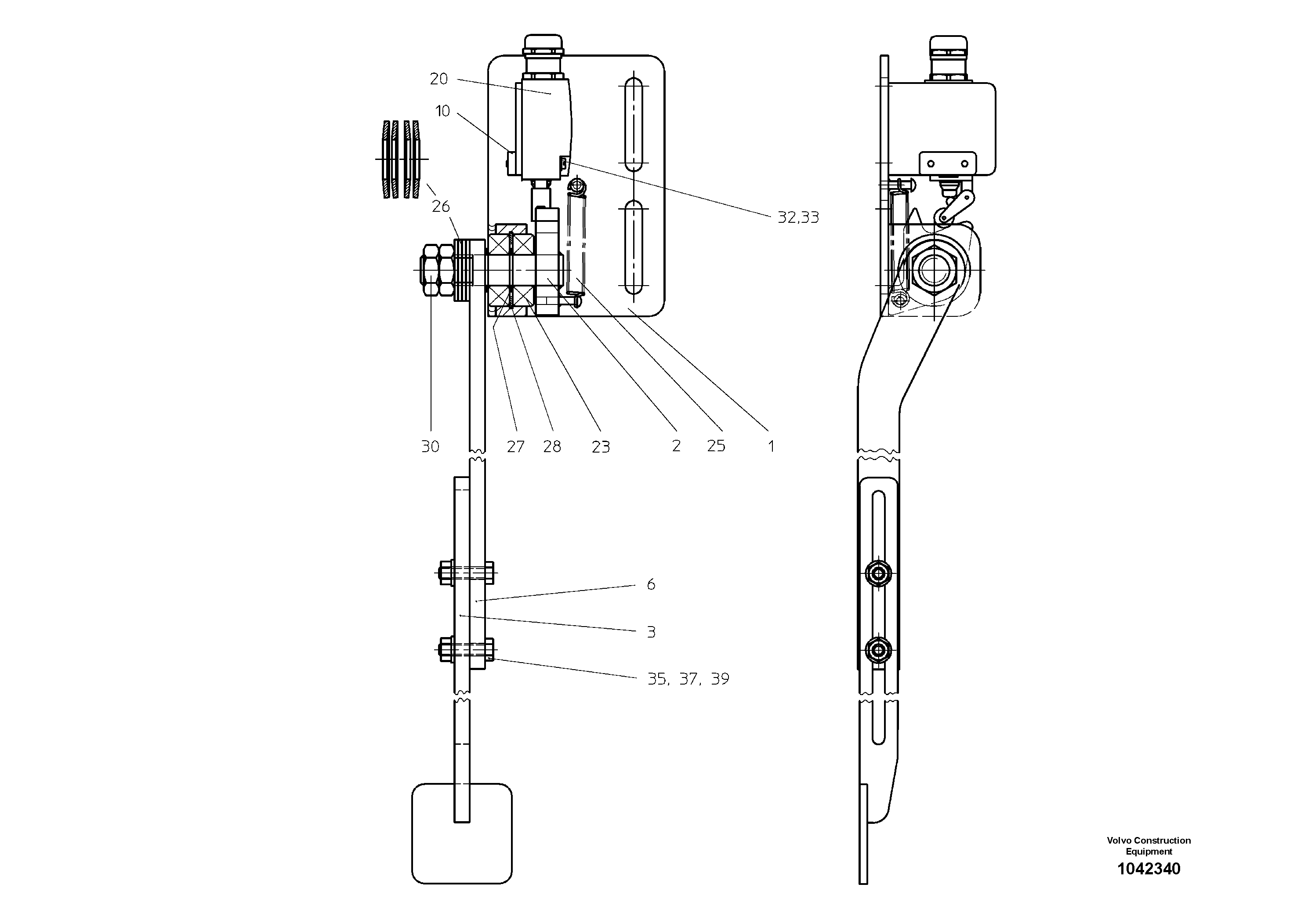 Схема запчастей Volvo ABG8820B - 54142 Mix Level Control Switch ABG8820/ABG8820B ABG8820 S/N 21098-23354 ABG8820B S/N 23355-