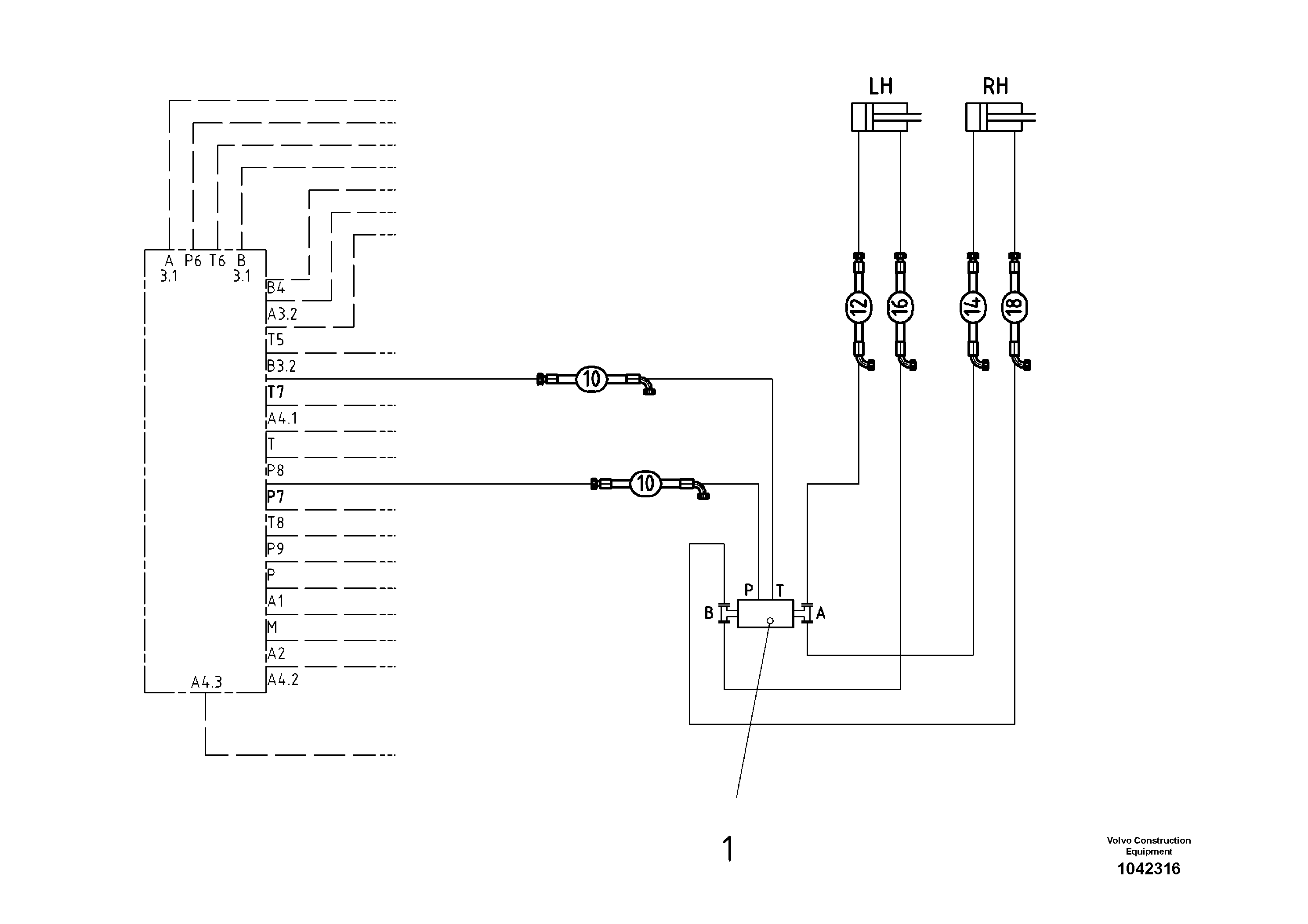 Схема запчастей Volvo ABG8820B - 48025 Hydraulics For Auger Height Adjustment ABG8820/ABG8820B ABG8820 S/N 21098-23354 ABG8820B S/N 23355-