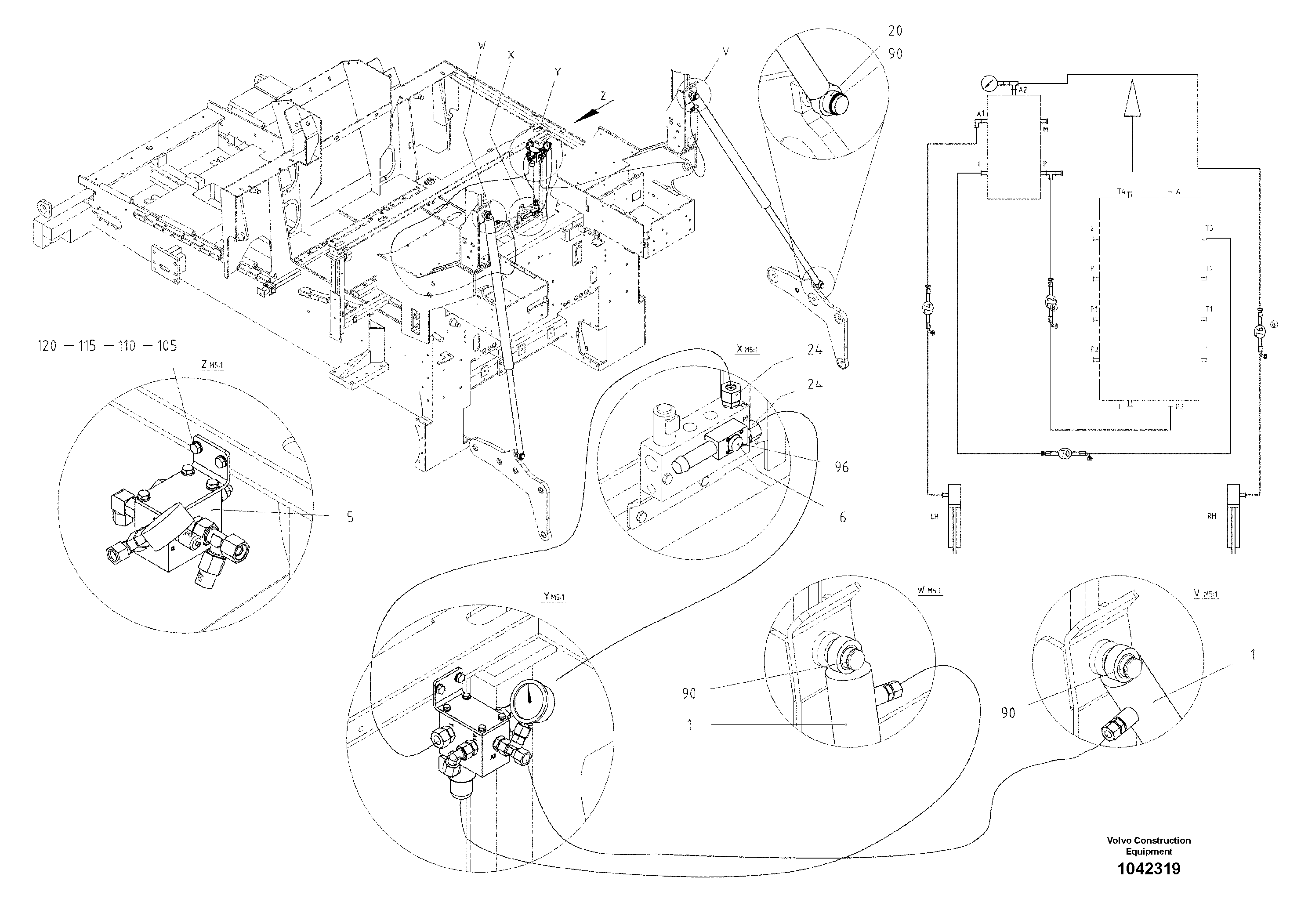 Схема запчастей Volvo ABG8820B - 48035 Hydraulic Screed Load Device ABG8820/ABG8820B ABG8820 S/N 21098-23354 ABG8820B S/N 23355-