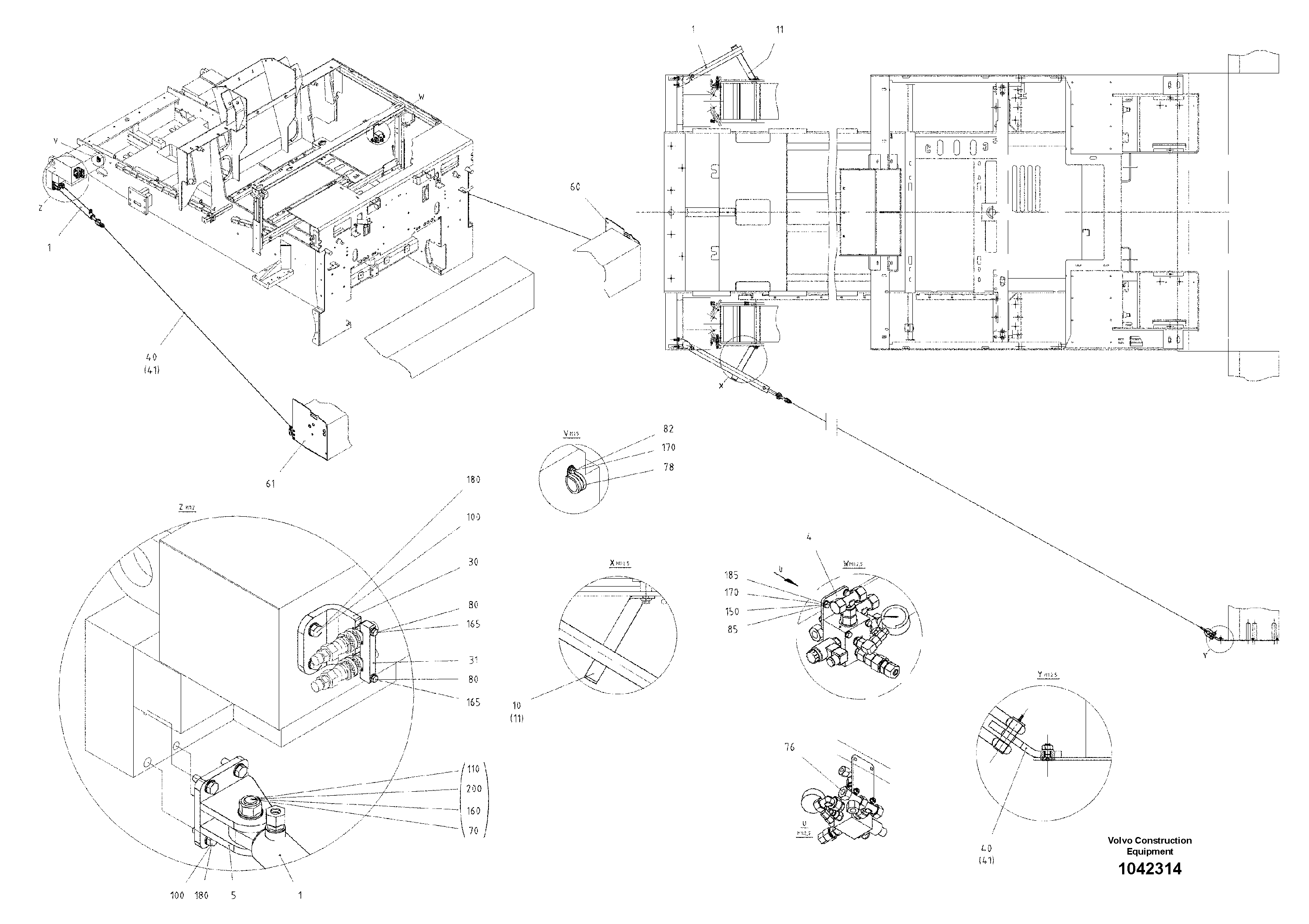 Схема запчастей Volvo ABG8820B - 64365 Screed Tensioning Device ABG8820/ABG8820B ABG8820 S/N 21098-23354 ABG8820B S/N 23355-
