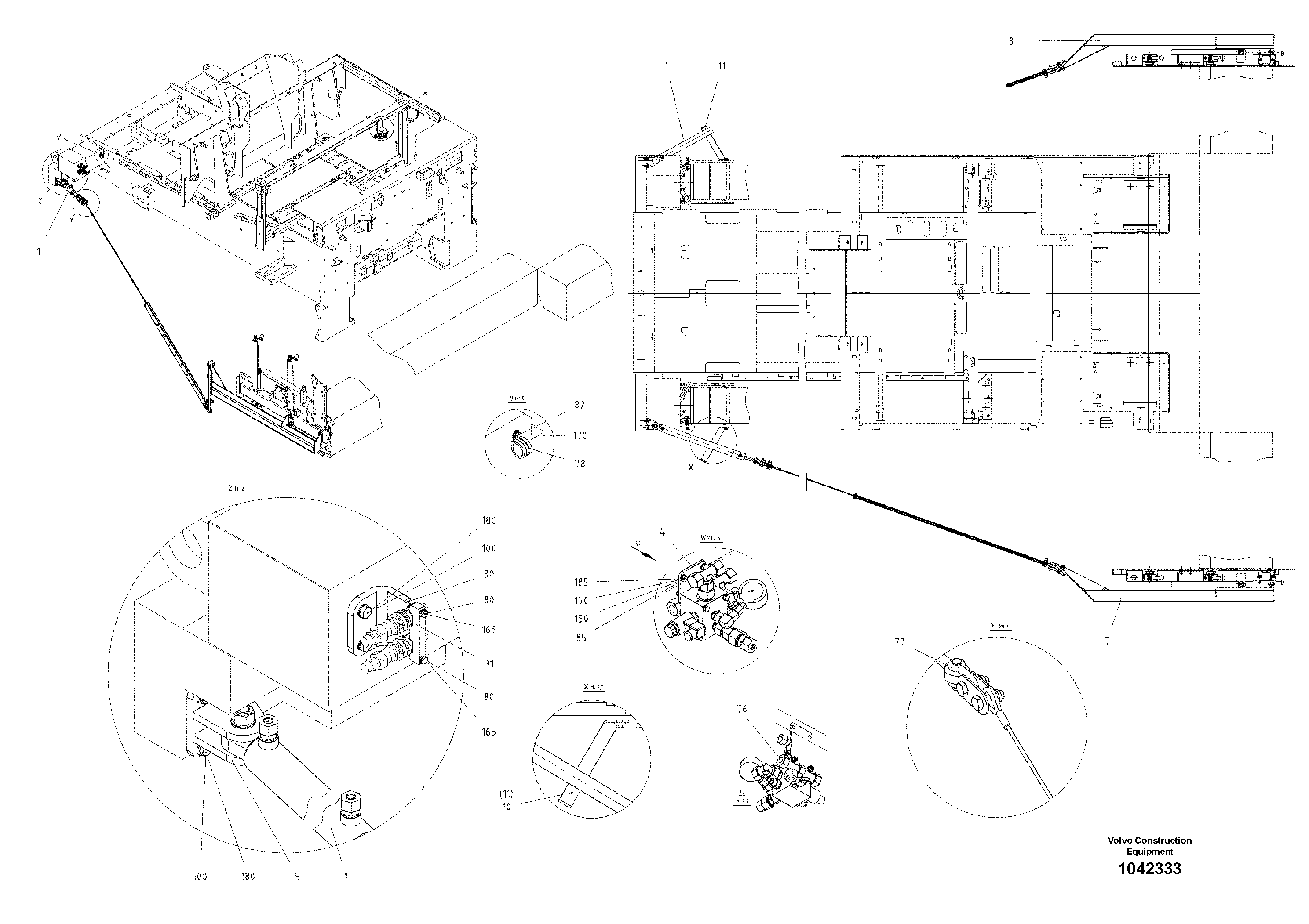 Схема запчастей Volvo ABG8820B - 64366 Screed Tensioning Device ABG8820/ABG8820B ABG8820 S/N 21098-23354 ABG8820B S/N 23355-