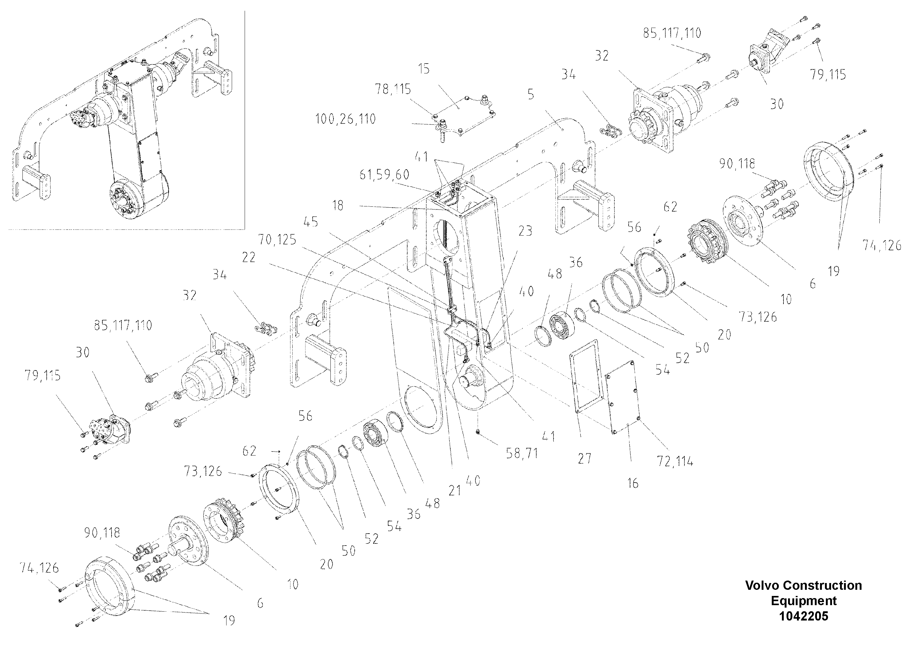 Схема запчастей Volvo ABG8820B - 84149 Auger Drive Assembly ABG8820/ABG8820B ABG8820 S/N 21098-23354 ABG8820B S/N 23355-