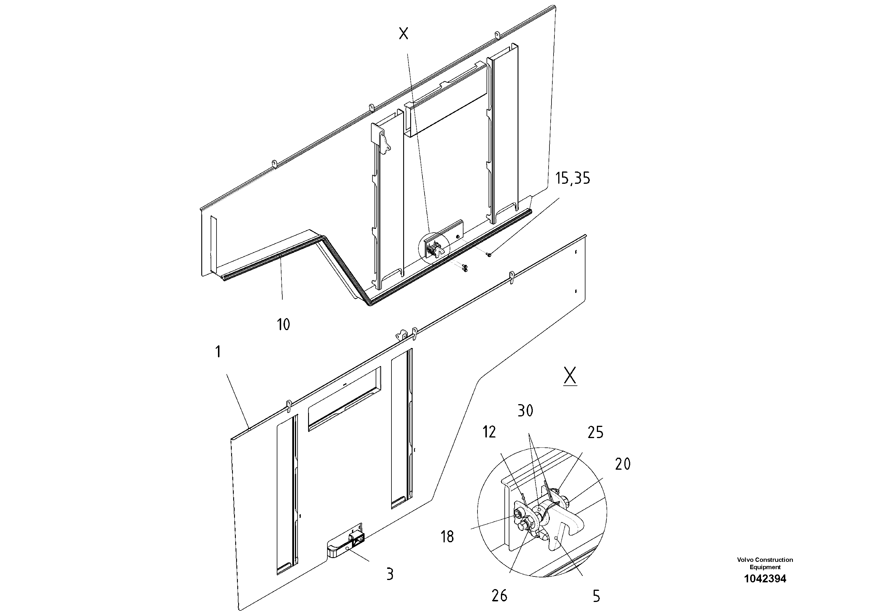 Схема запчастей Volvo ABG8820B - 6025 Side hatch ABG8820/ABG8820B ABG8820 S/N 21098-23354 ABG8820B S/N 23355-