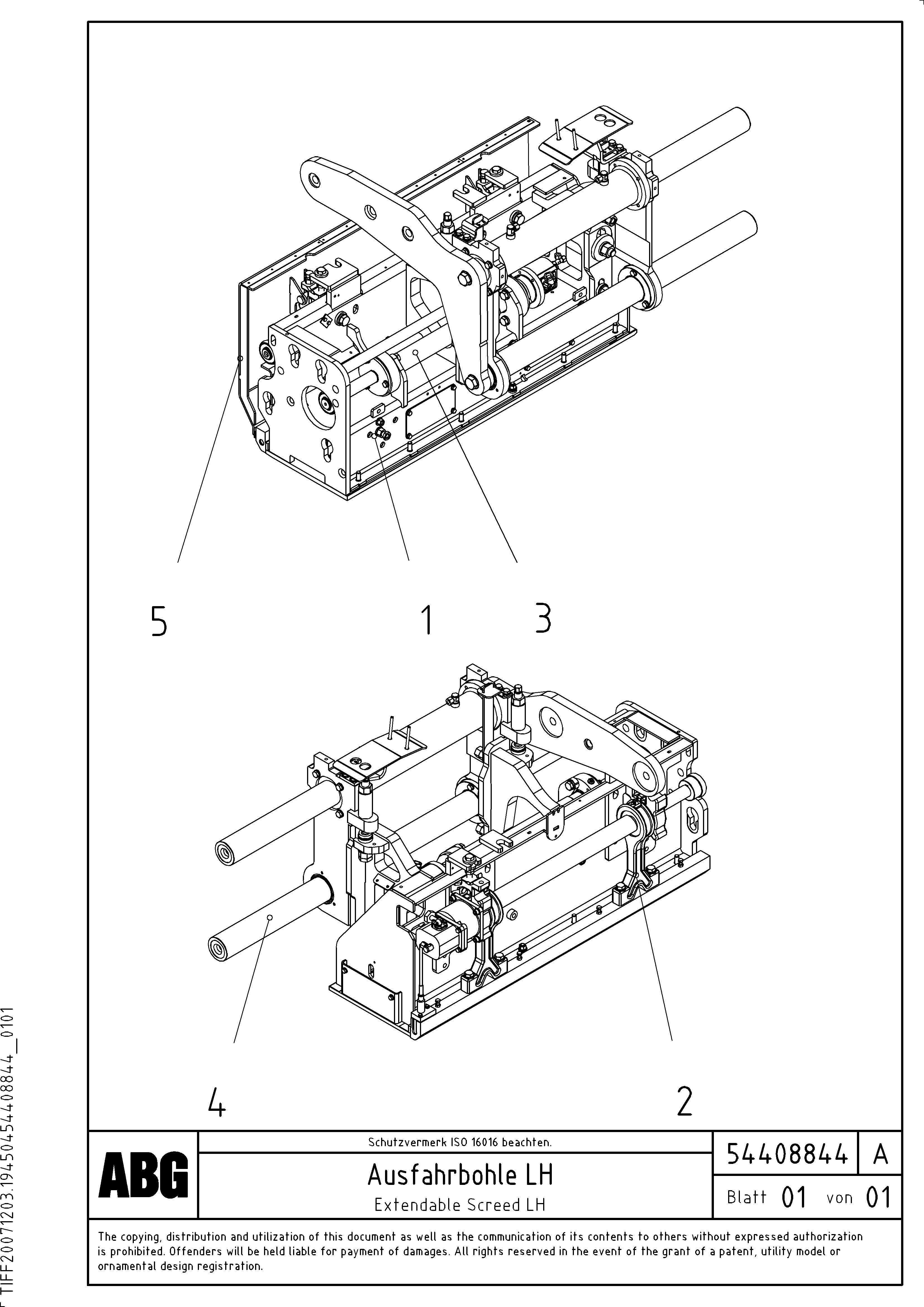 Схема запчастей Volvo ABG8820B - 74351 Extendable screed VB 78 ETC ATT. SCREED 2,5 - 9,0 M ABG8820/ABG8820B