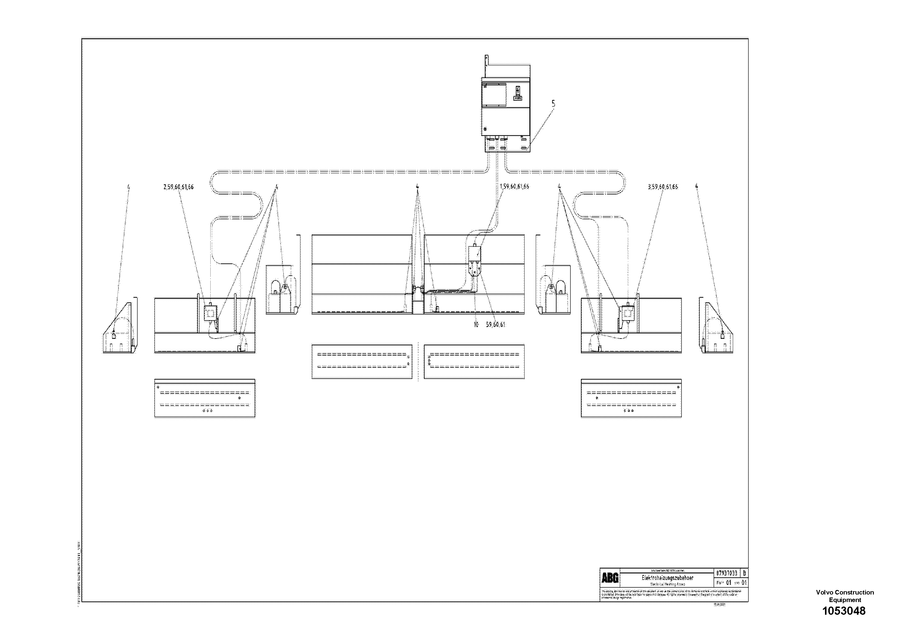 Схема запчастей Volvo ABG8820B - 78593 El. heating accessories for basic and extandable screed VB 78 ETC ATT. SCREED 2,5 - 9,0 M ABG8820/ABG8820B