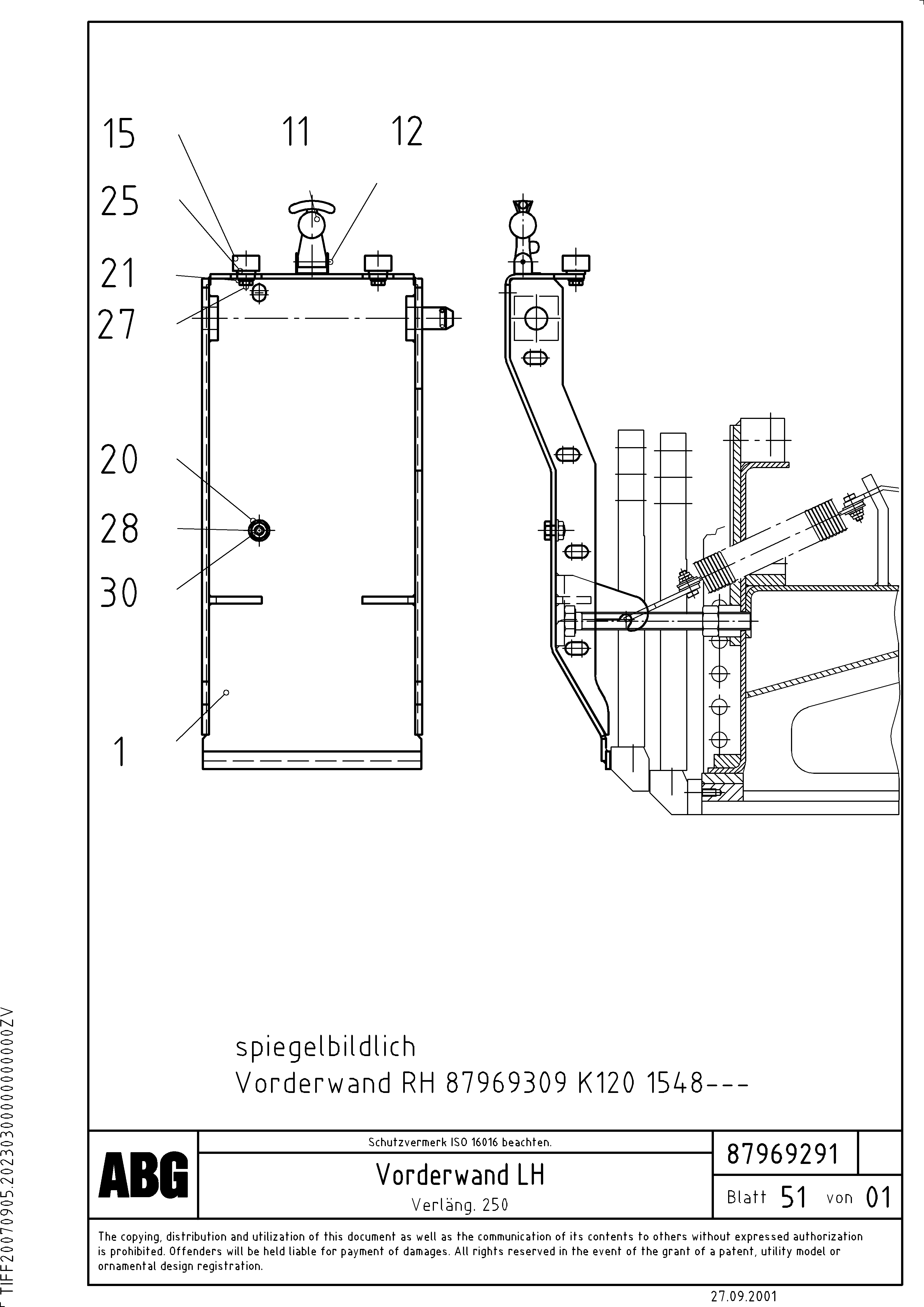 Схема запчастей Volvo ABG8820B - 81930 Deflector for extension VDT 121 ATT. SCREEDS 2,5 -13,0M ABG8820/ABG8820B