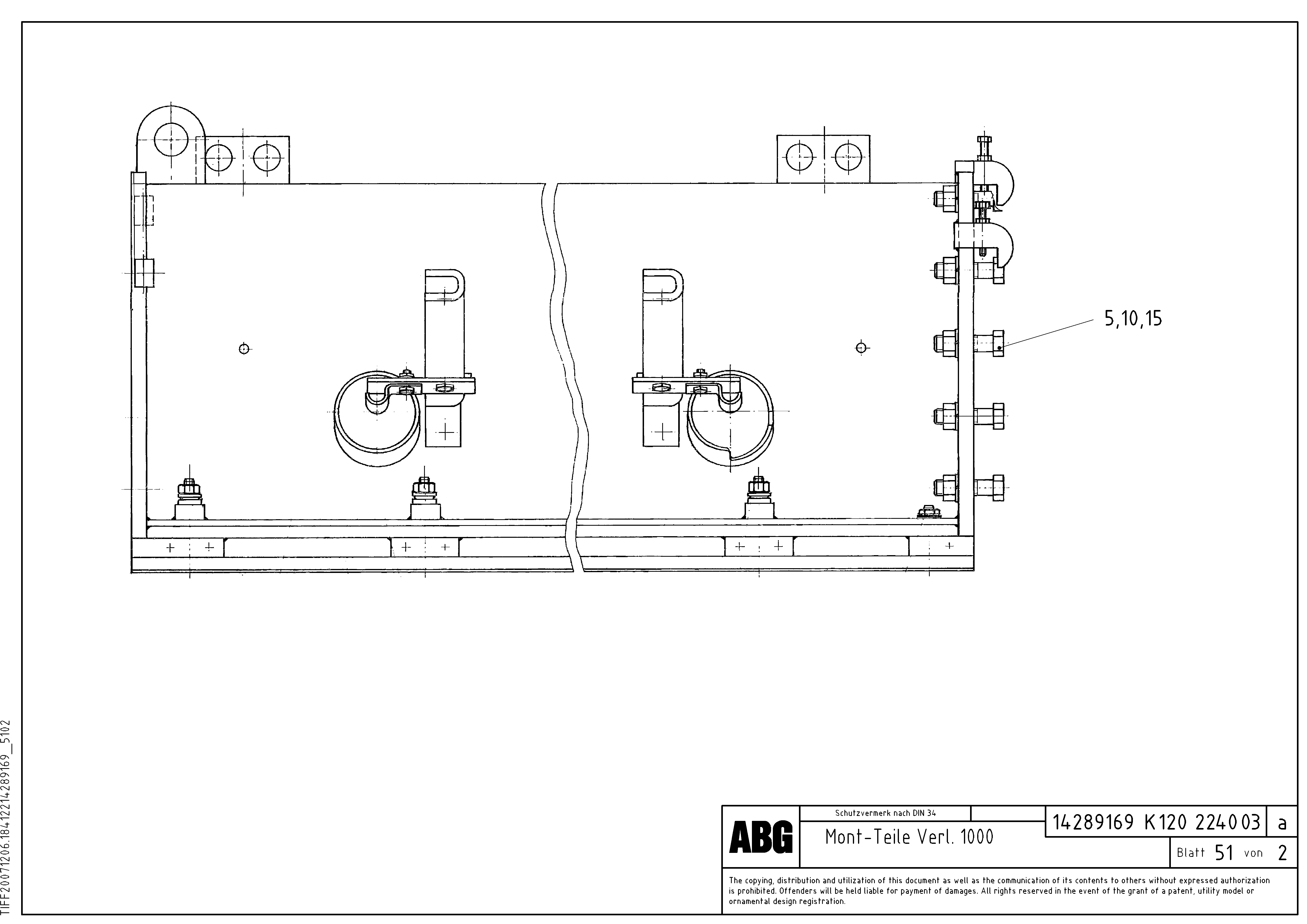 Схема запчастей Volvo ABG8820B - 83160 Mounting parts for extension VDT 121 ATT. SCREEDS 2,5 -13,0M ABG8820/ABG8820B