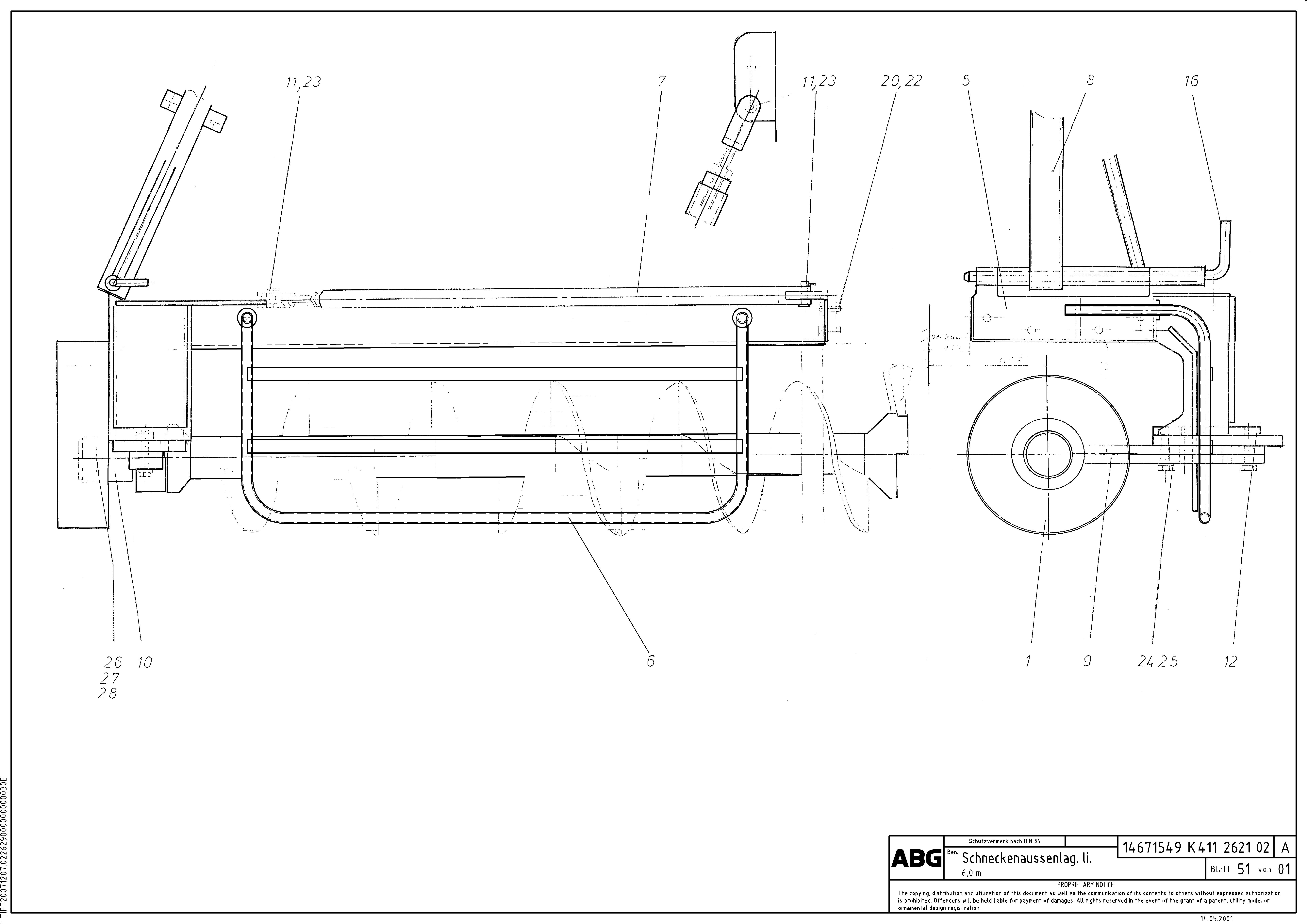 Схема запчастей Volvo ABG8820B - 86070 Outside auger bearings for auger extension VDT 121 ATT. SCREEDS 2,5 -13,0M ABG8820/ABG8820B