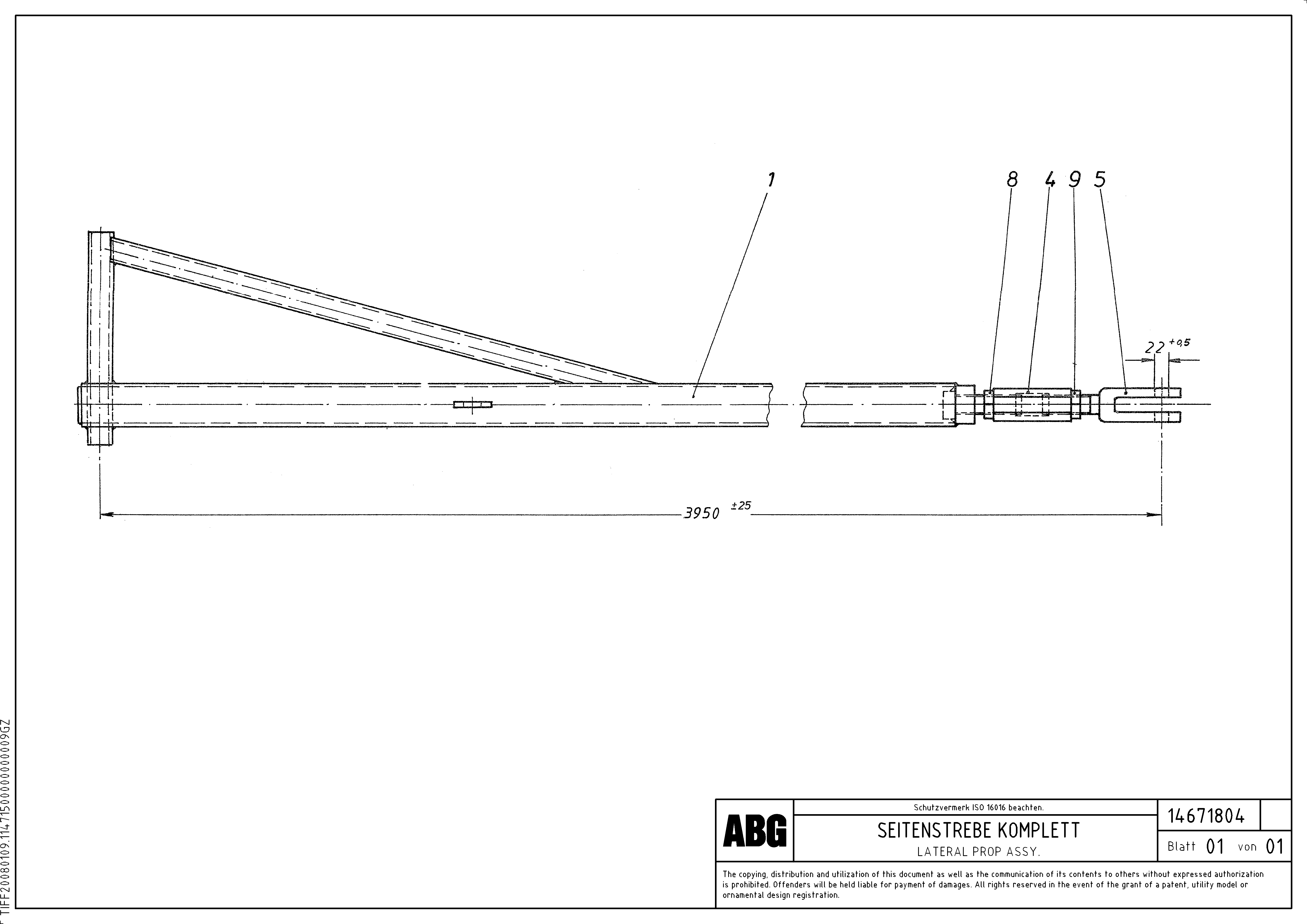 Схема запчастей Volvo ABG8820B - 71710 Lateral prop assembly for auger extension VDT 121 VARIO ATT.SCREED 9,0 - 12,0M ABG8820/ABG8820B