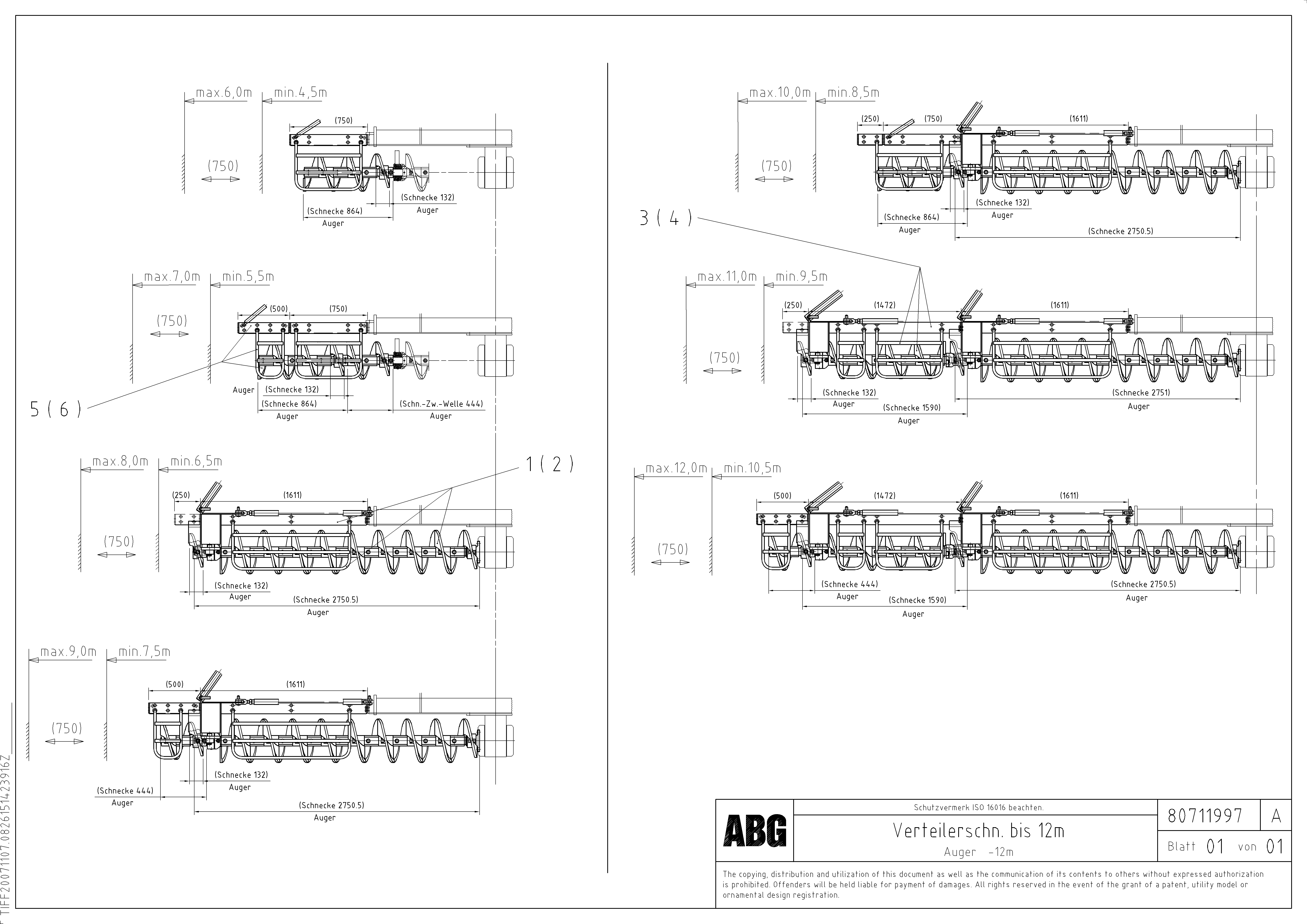 Схема запчастей Volvo ABG8820B - 76204 Auger extension VDT 121 VARIO ATT.SCREED 9,0 - 12,0M ABG8820/ABG8820B
