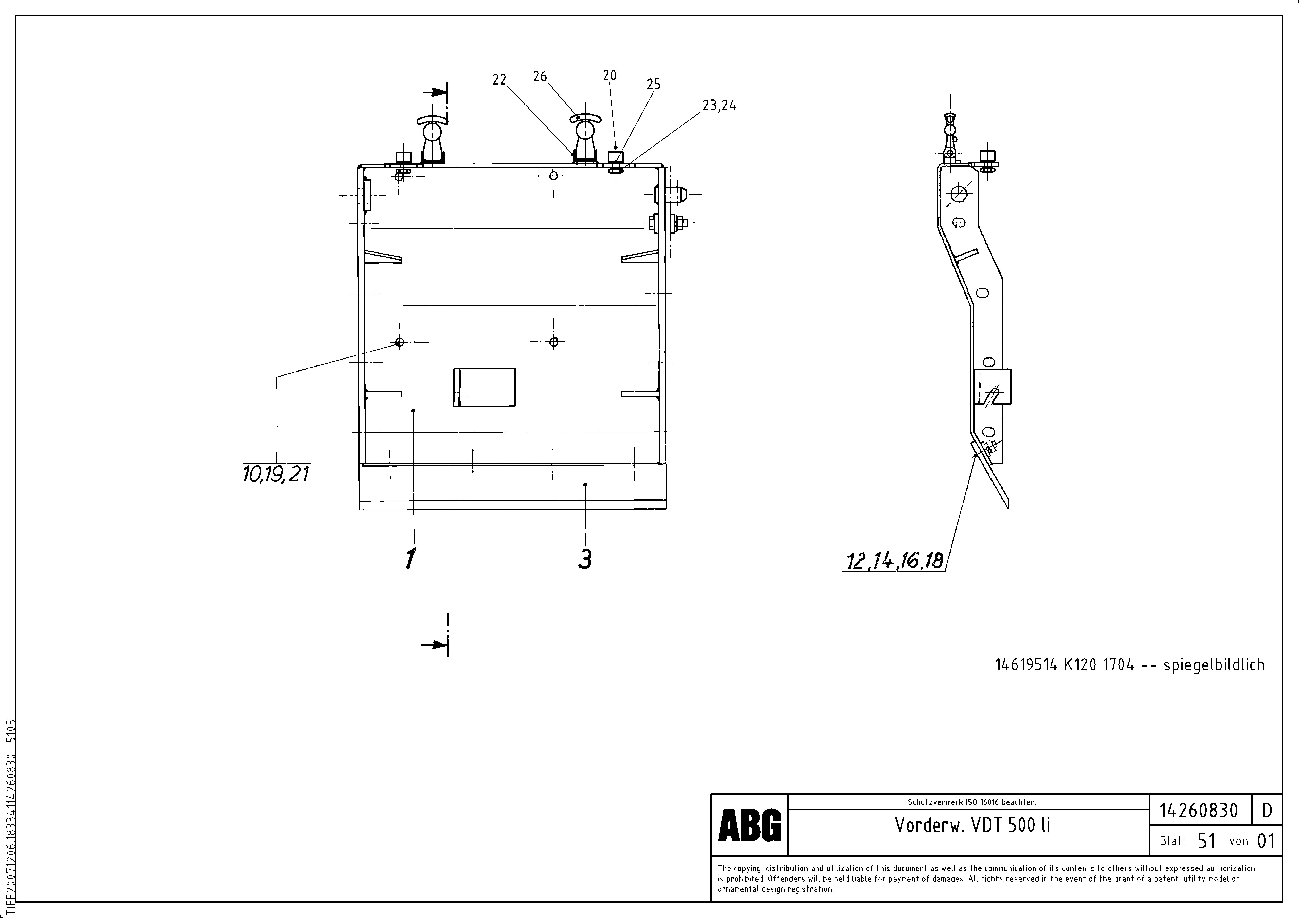 Схема запчастей Volvo ABG8820B - 73524 Deflector for extension VDT 121 VARIO ATT.SCREED 9,0 - 12,0M ABG8820/ABG8820B