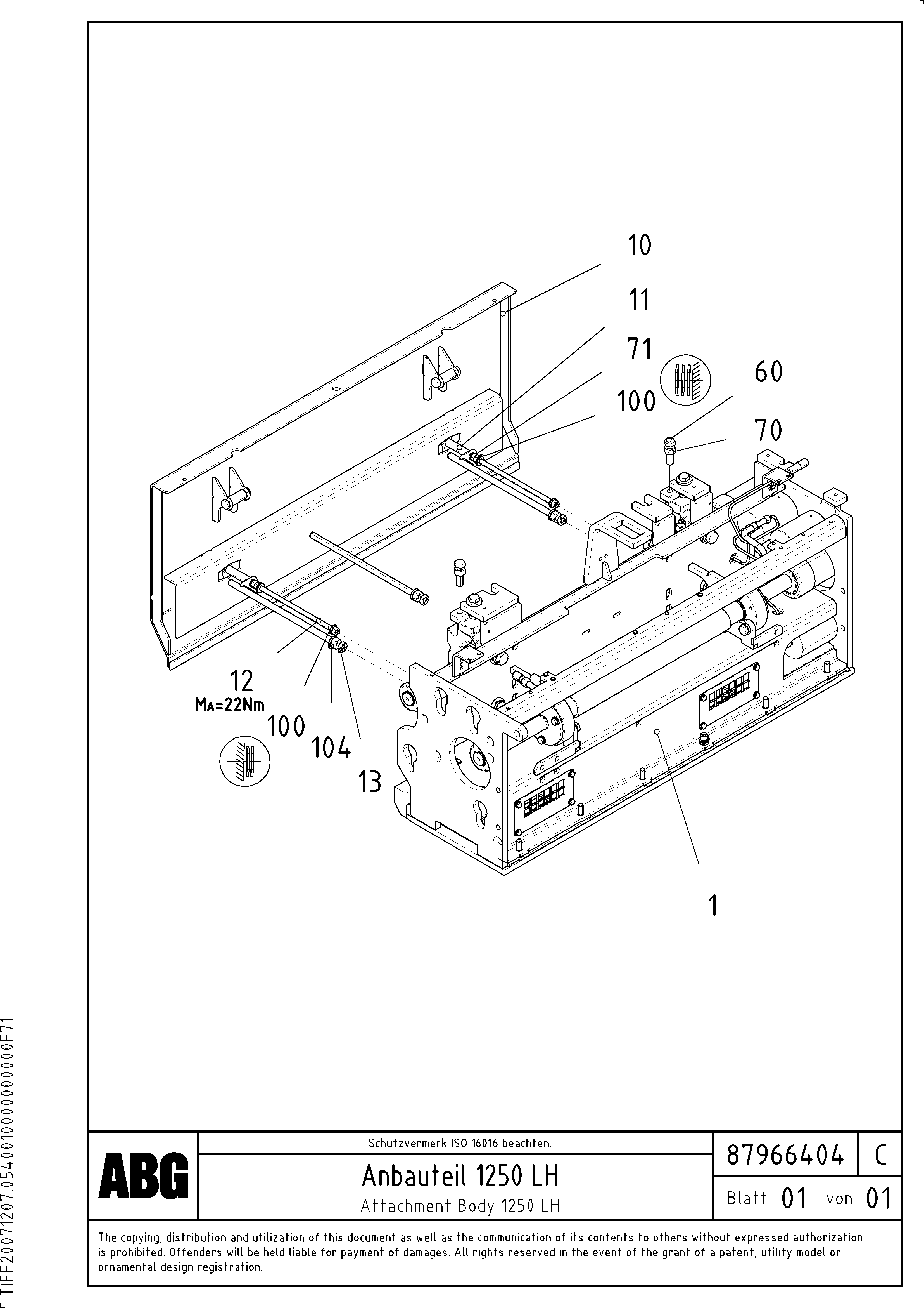 Схема запчастей Volvo ABG8820B - 75412 Deflector for extension VB 88 GTC ATT. SCREEDS 3,0 -10,0M ABG8820/ABG8820B