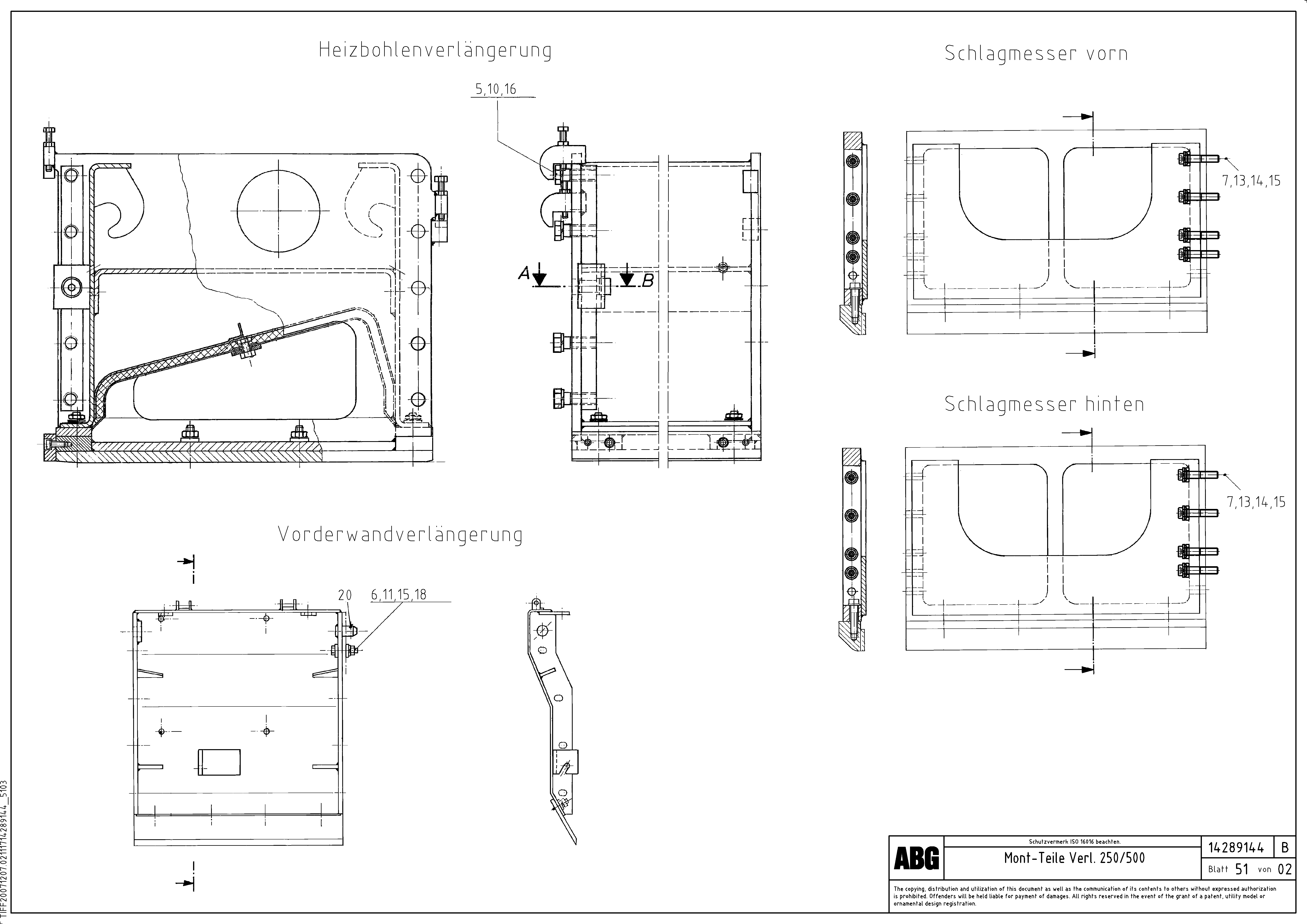 Схема запчастей Volvo ABG8820B - 68332 Mounting parts for extension VDT 121 VARIO ATT.SCREED 9,0 - 12,0M ABG8820/ABG8820B