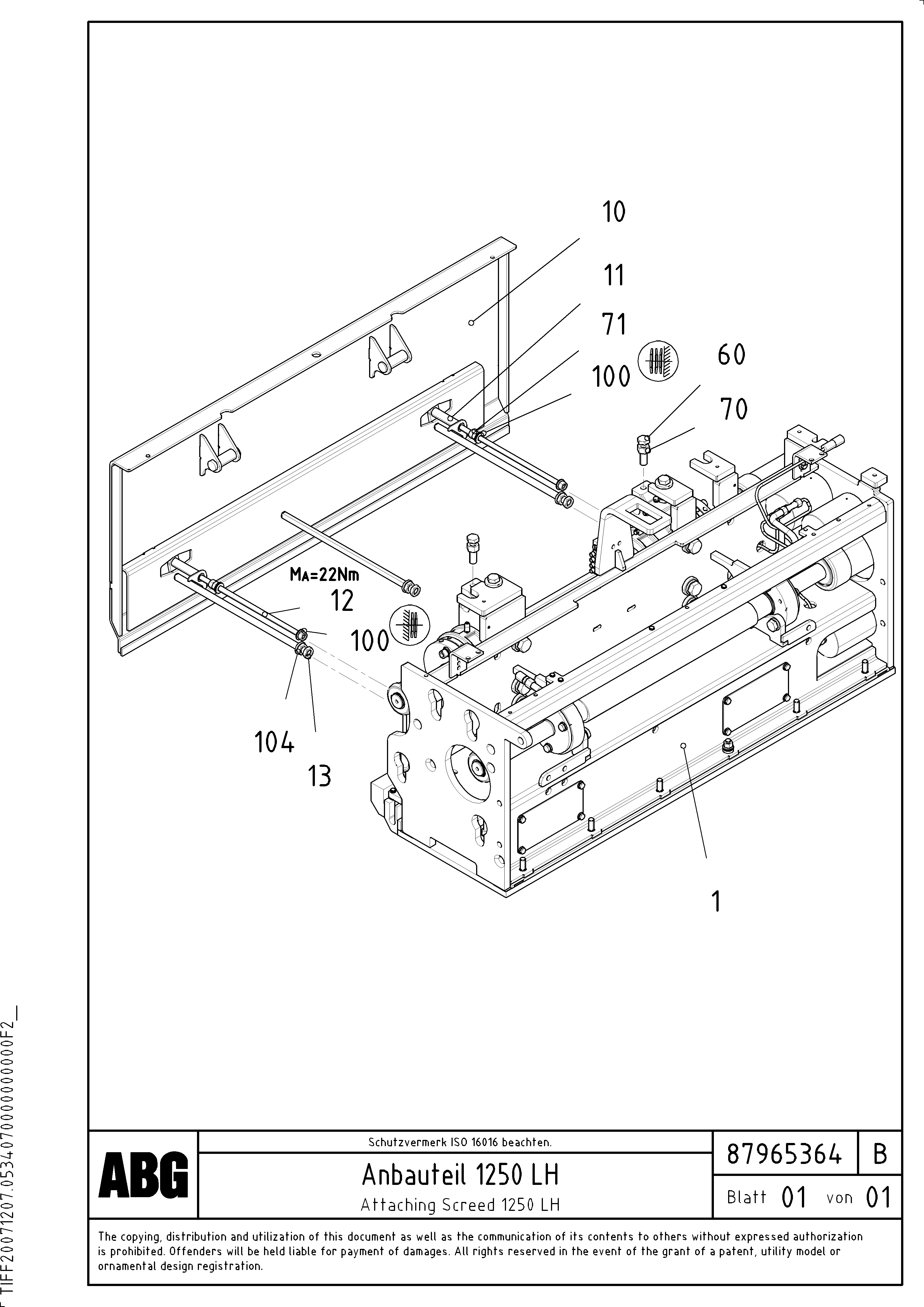 Схема запчастей Volvo ABG8820B - 74008 Attaching screed for extension VDT-V 88 ETC ATT. SCREEDS 3,0 - 9,0M ABG8820, ABG8820B