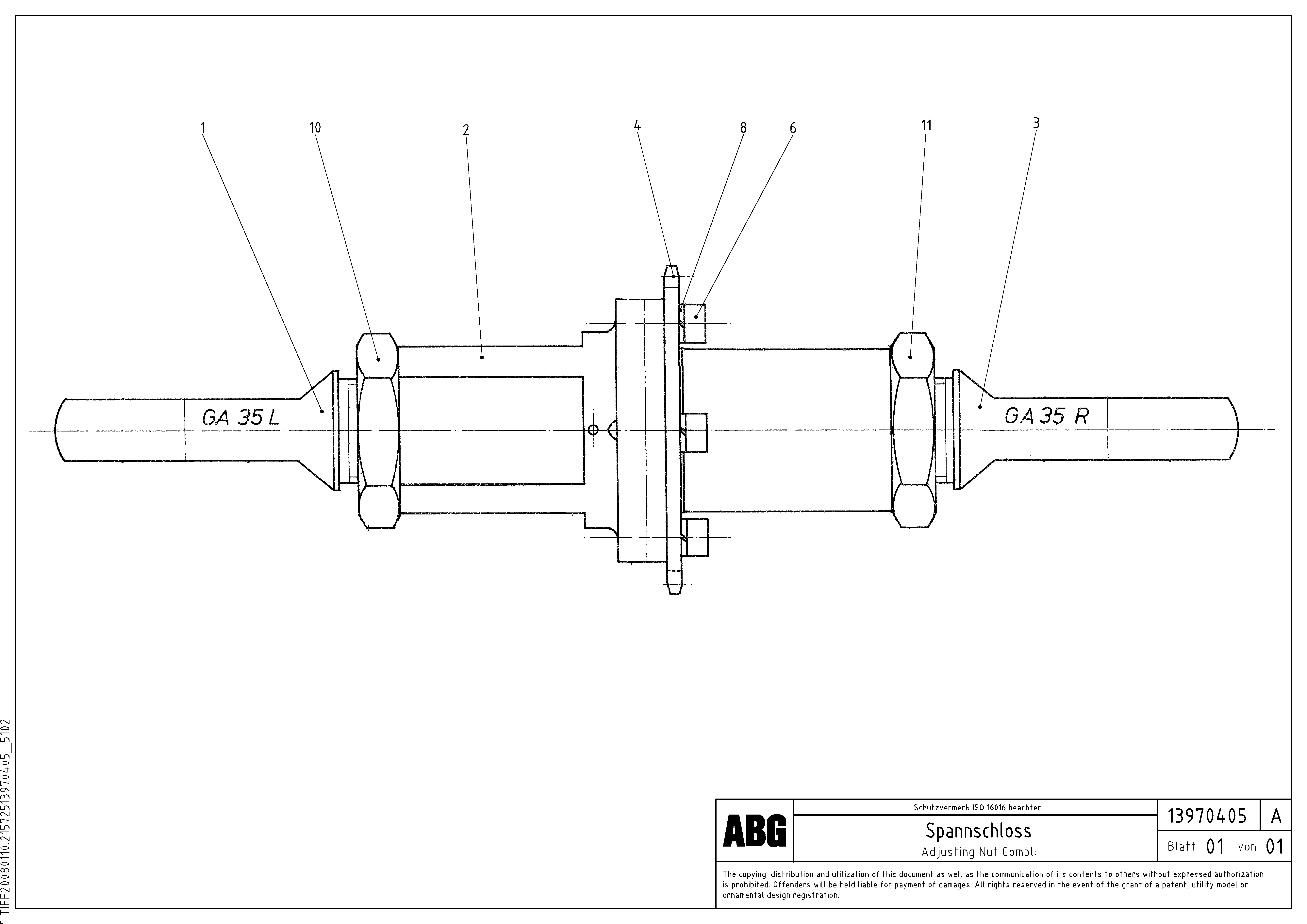 Схема запчастей Volvo ABG8820B - 84159 Adjusting nut for articulated screed MB 122 ATT. SCREEDS 2,5 -12,0M ABG8820, ABG8820B