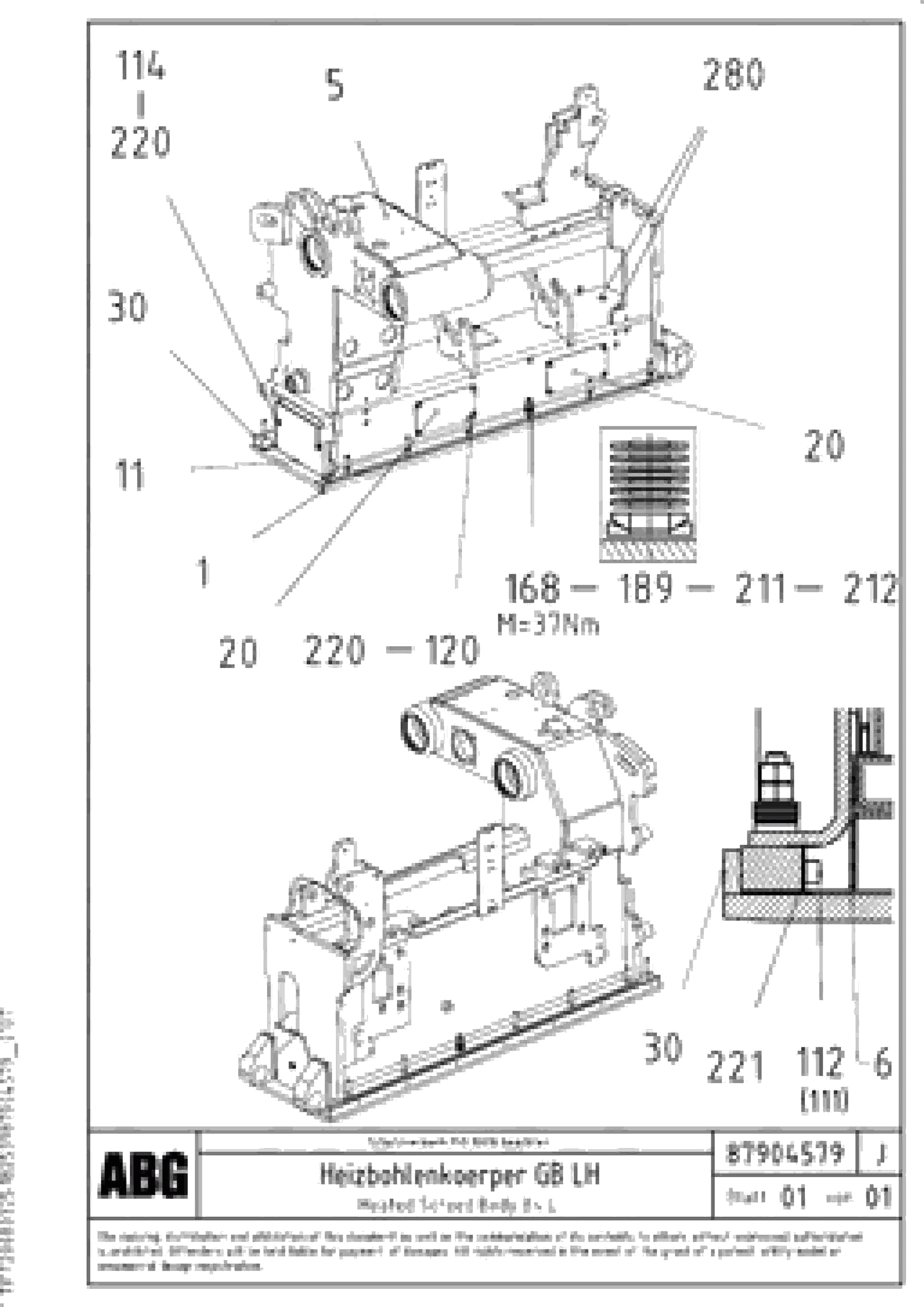 Схема запчастей Volvo ABG8820B - 74334 Heated Screed Body Basic screed VB 78 GTC ATT. SCREEDS 2,5 - 9,0M ABG8820, ABG8820B
