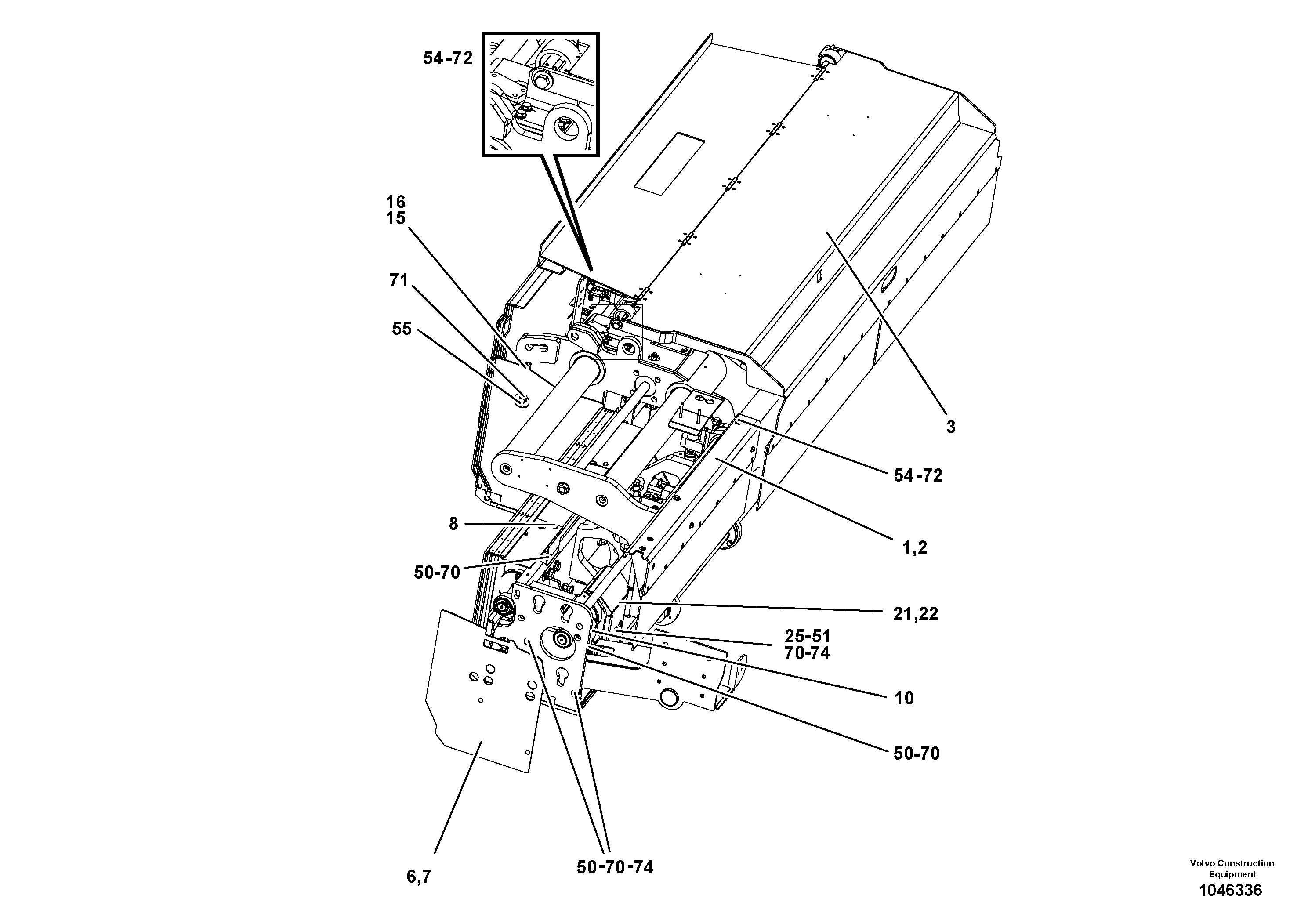 Схема запчастей Volvo ABG8820B - 77340 Final assembly on basic and extendable screeds VB 78 ETC ATT. SCREED 2,5 - 9,0 M ABG8820/ABG8820B