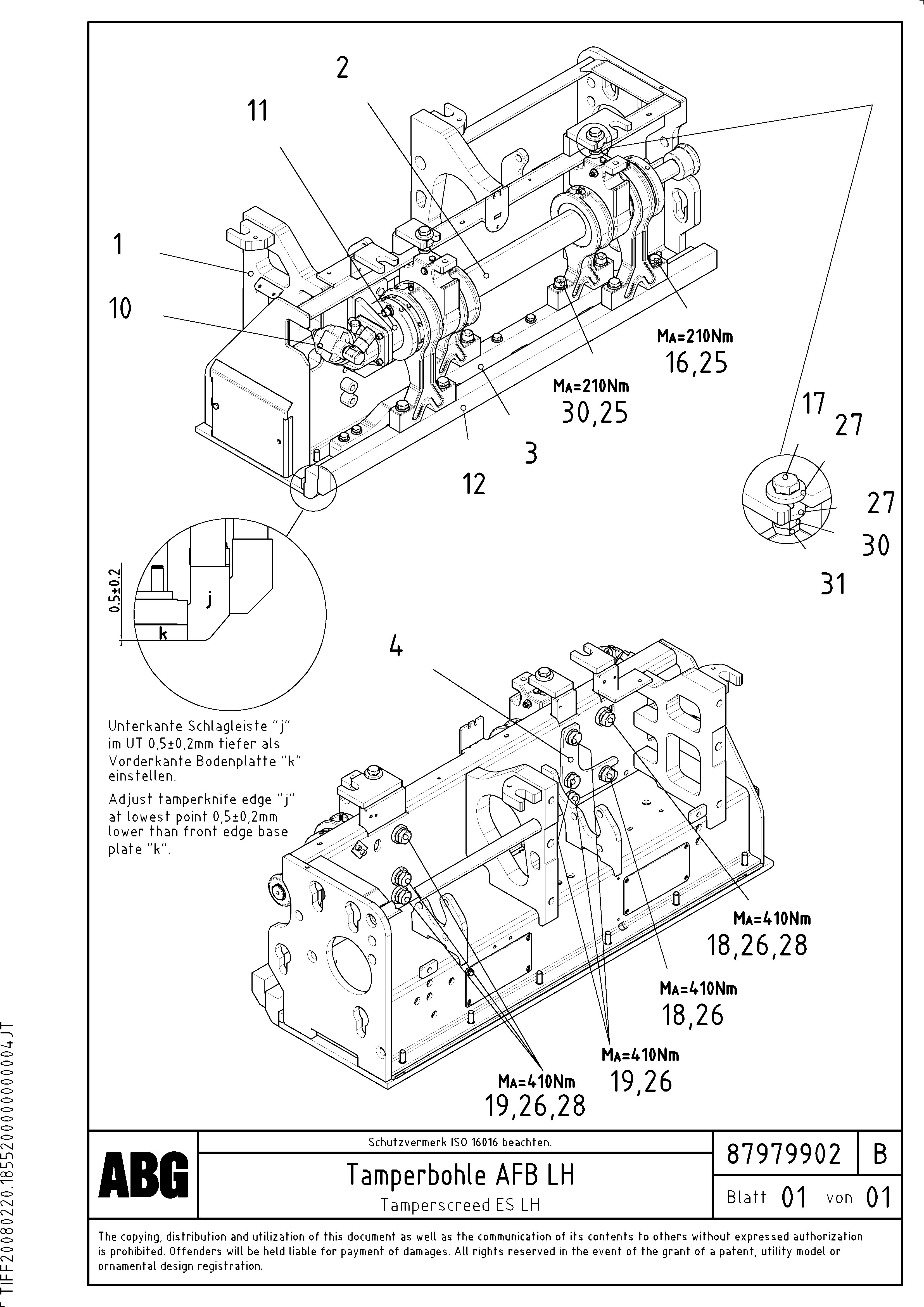 Схема запчастей Volvo ABG8820B - 83962 Tamperscreed for extendable screed VDT-V 78 GTC ATT. SCREEDS 2,5 - 9,0M AGB8820, AGB8820B
