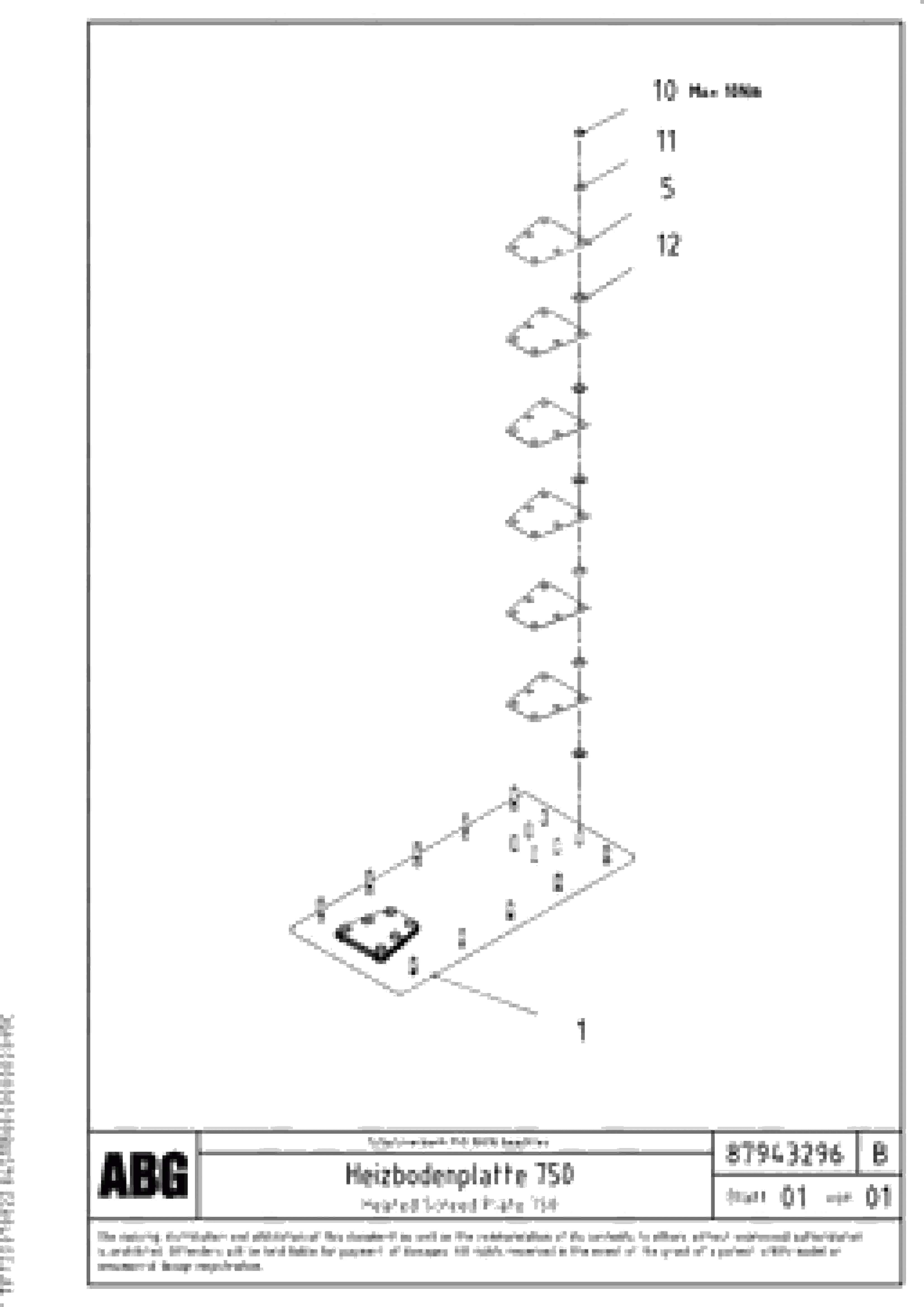 Схема запчастей Volvo ABG8820B - 71972 Heated base plate for extension VDT-V 78 GTC ATT. SCREEDS 2,5 - 9,0M AGB8820, AGB8820B