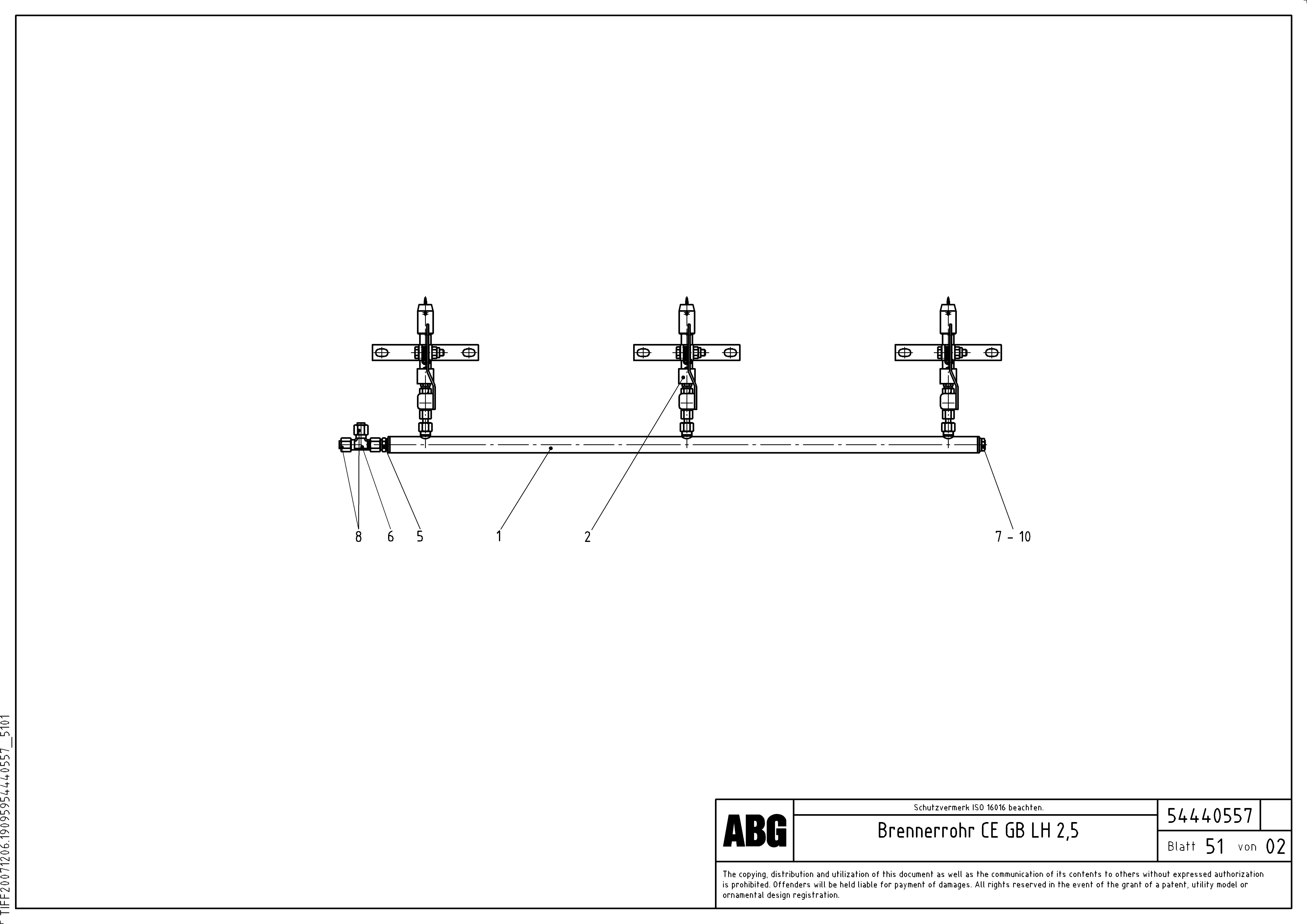 Схема запчастей Volvo ABG8820B - 69272 Burner tube MB 122 VARIO ATT.SCREEDS 4,5 -12,0M ABG8820, ABG8820B